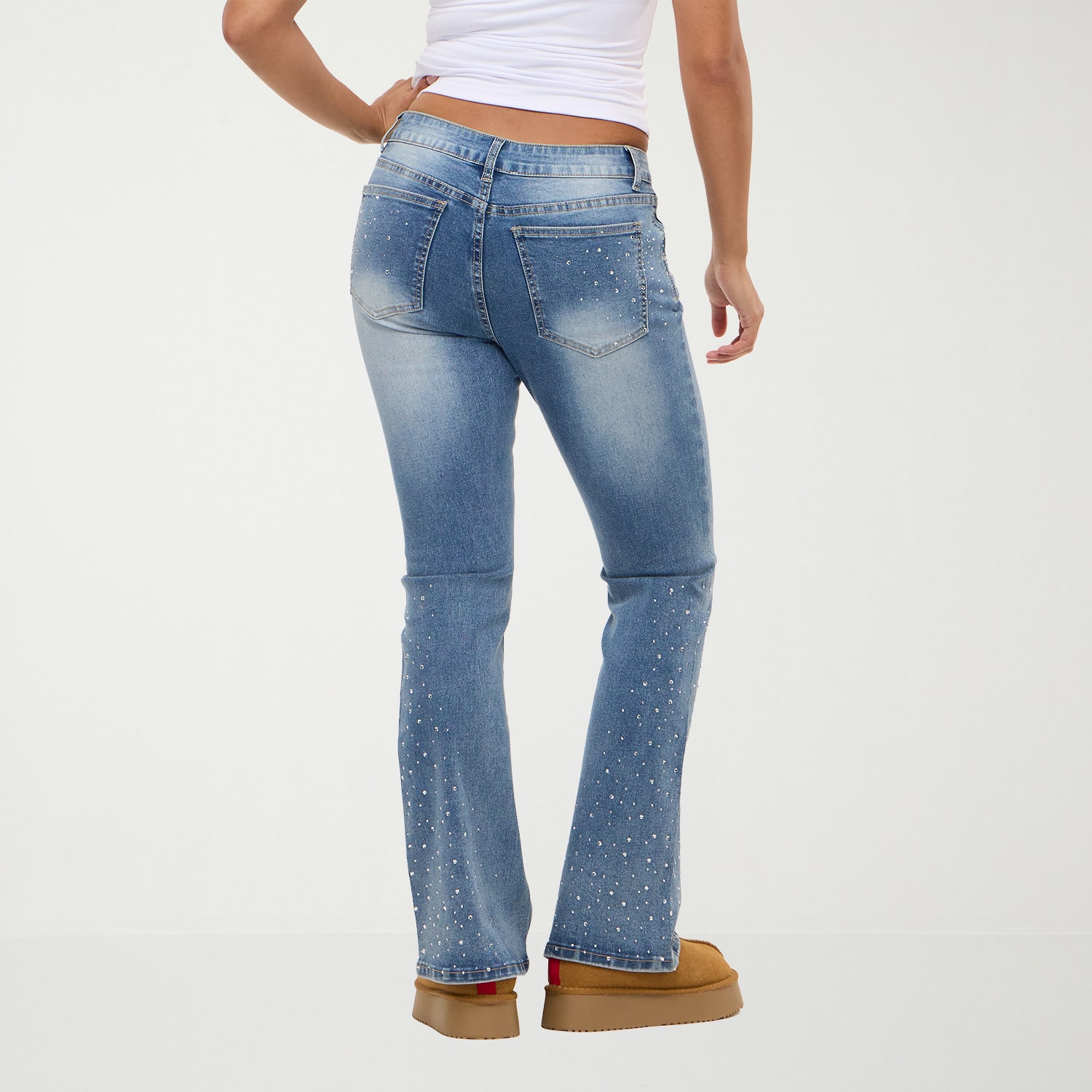 Forever 21 Na Womens Juniors High Rise Wide Leg Jean
