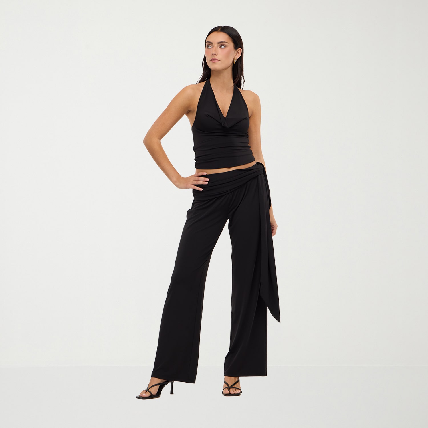 Forever 21 Na Womens Wide Leg Low Rise Pull-On Pant