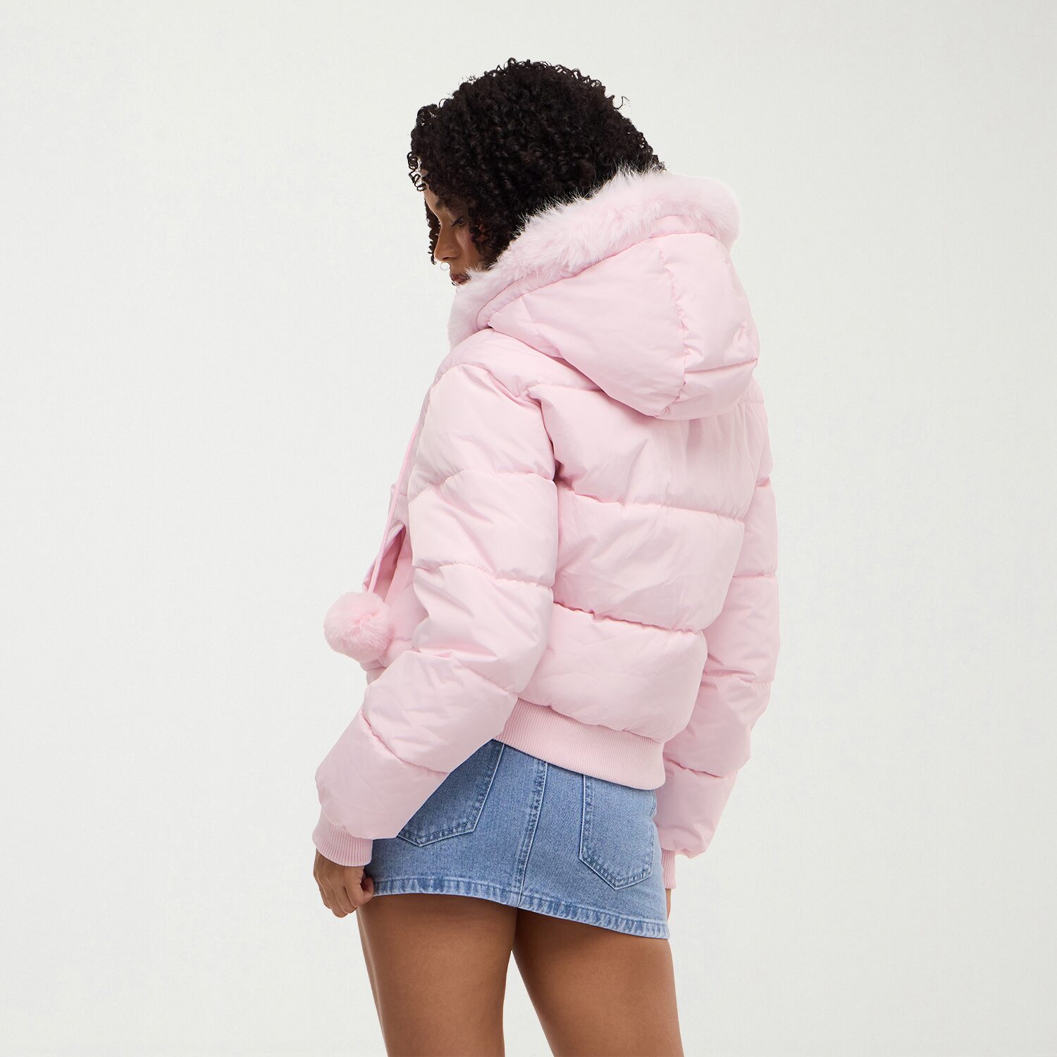 Forever 21 Na Womens Hooded Puffer Jacket