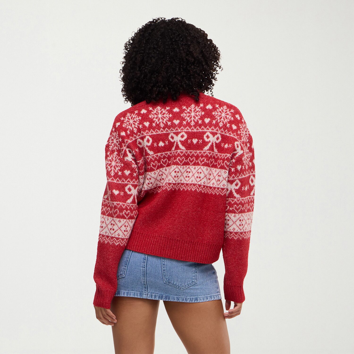Forever 21 Na Womens Round Neck Long Sleeve Holiday Pullover Sweater
