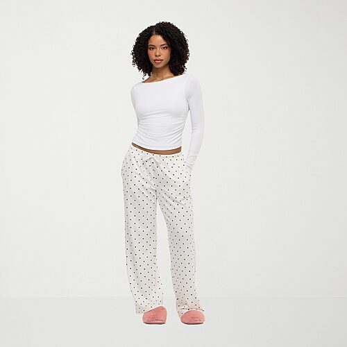Forever 21 Na Womens Fleece Sleeveless Pajama Pants, X-small, White