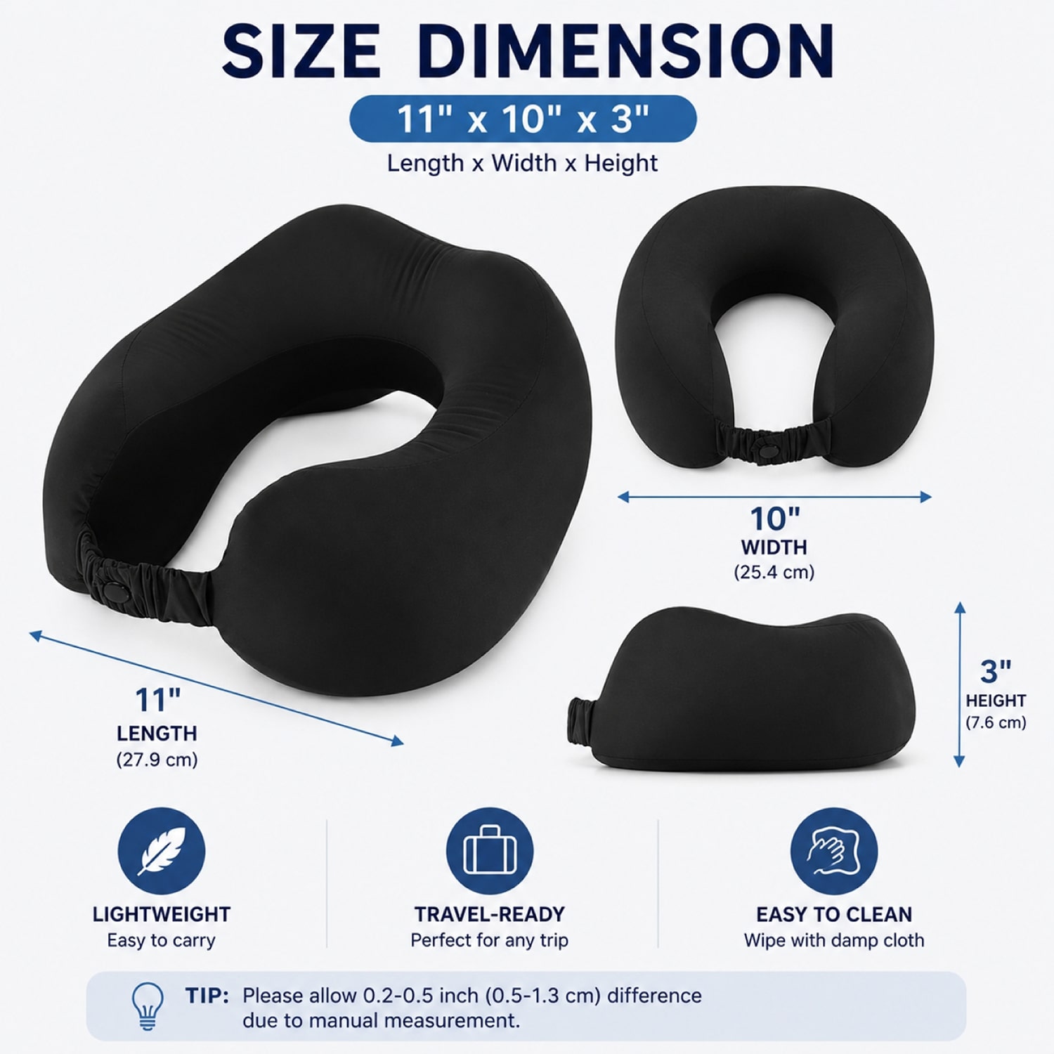 IZOD Cloud Memory Foam Travel Pillow
