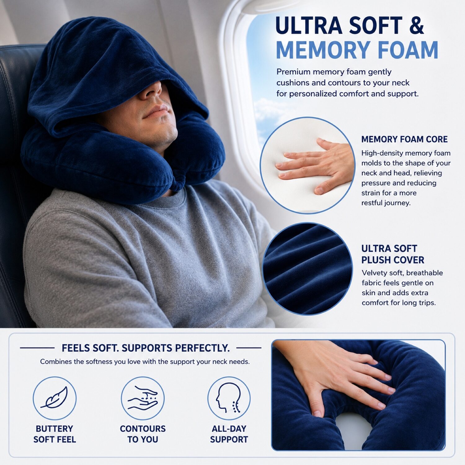 IZOD Twinkle Memory Foam Travel Pillow