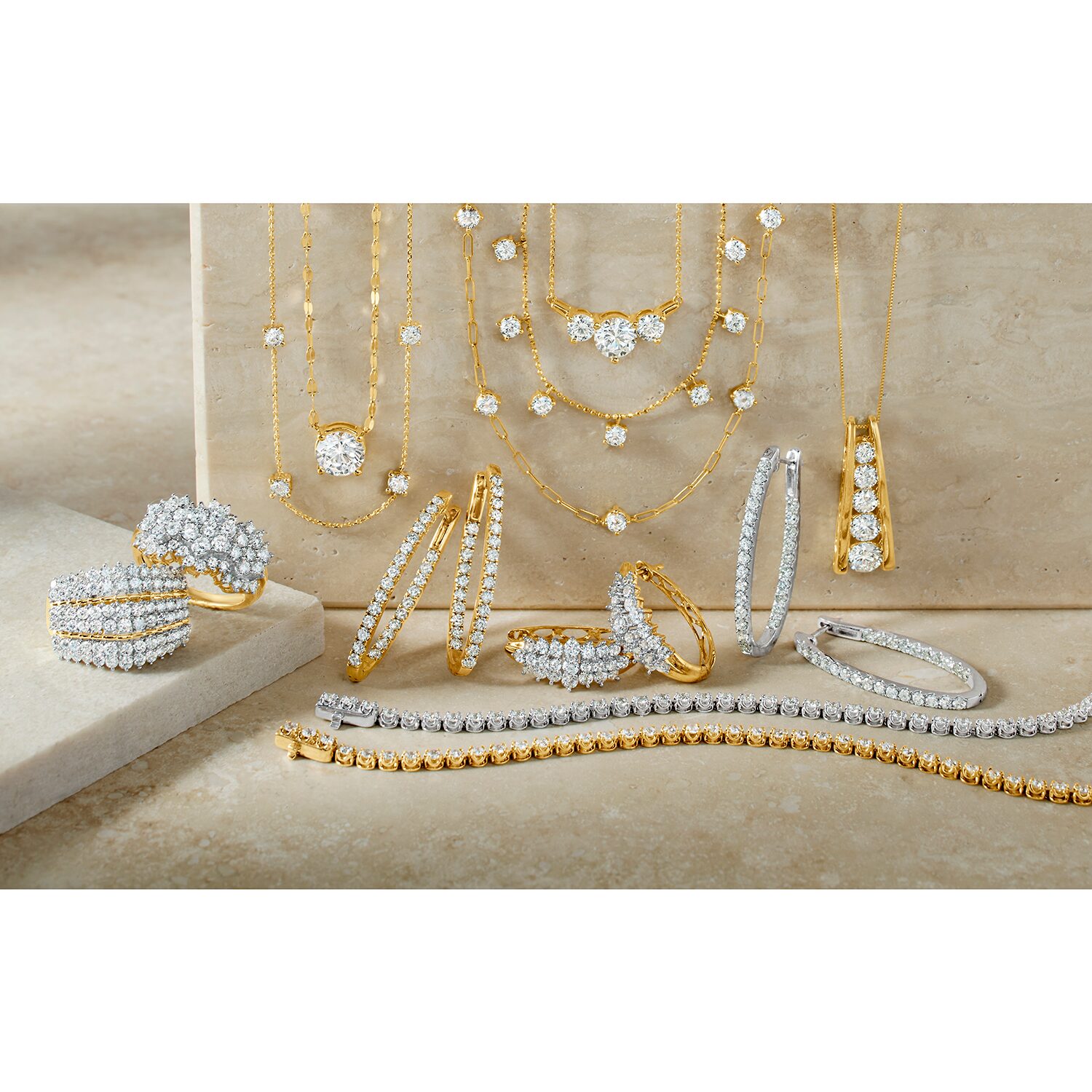 Womens 2 CT. T.W. Natural White Diamond 10K or 14K  White or Yellow Gold Cocktail Ring