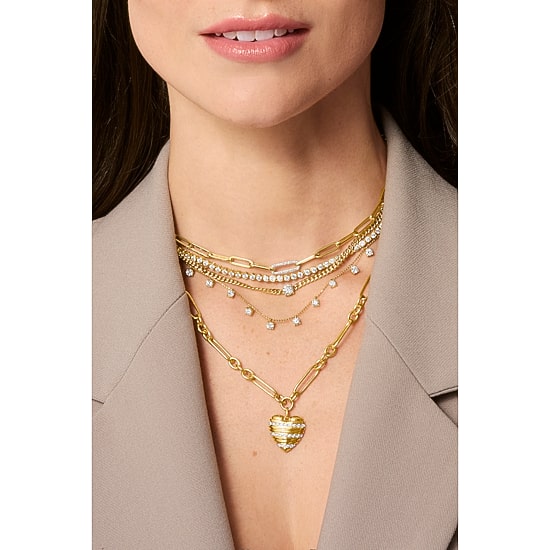 Diamond Addiction (G-H / Si2-I1) Womens 1/10 CT. T.W. Lab Grown White Diamond 10K Gold Paperclip 18 Inch Pendant Necklace