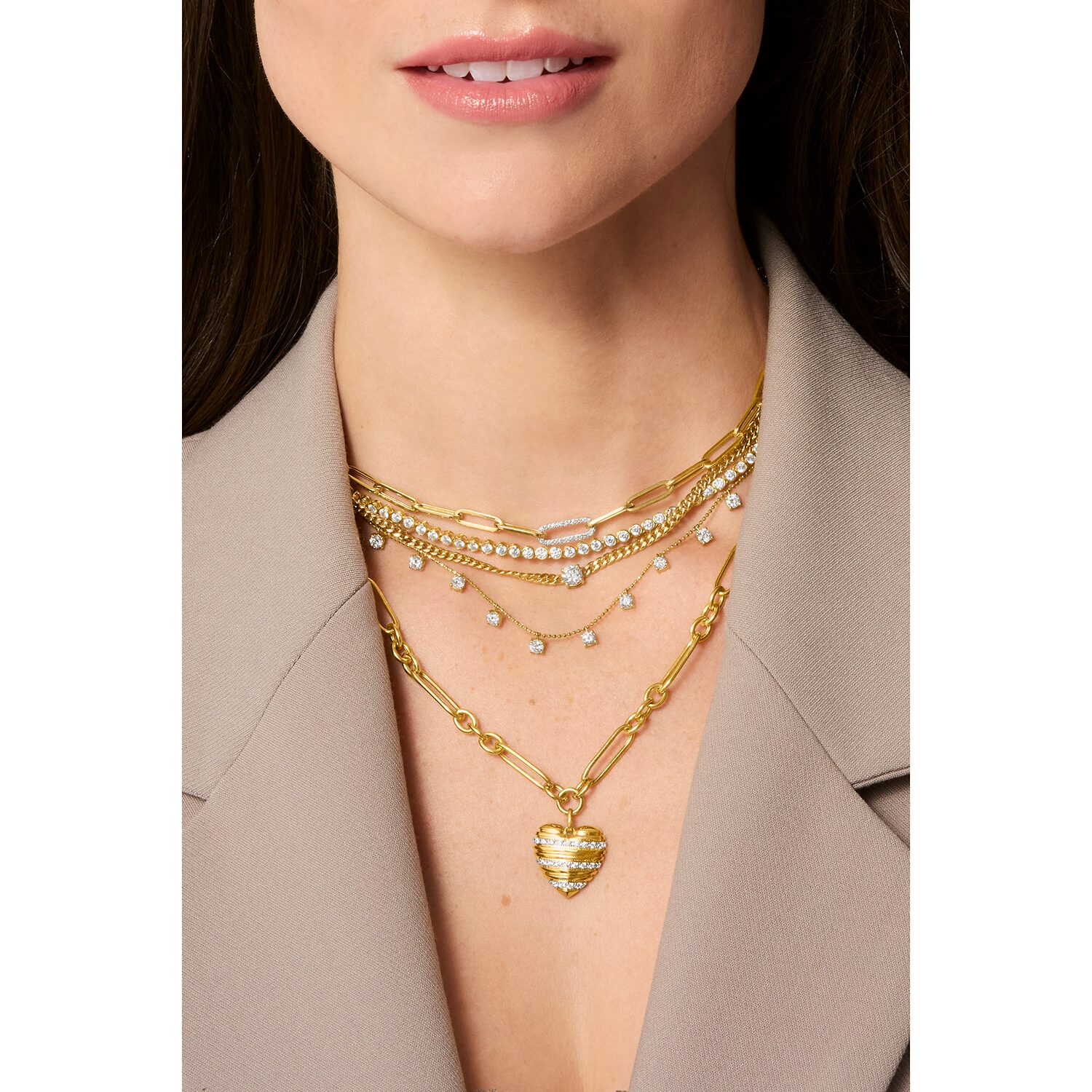 Diamond Addiction (G-H / Si2-I1) Womens 1/5 CT. Lab Grown White Diamond 14K Gold Over Silver Heart 18 Inch Pendant Necklace