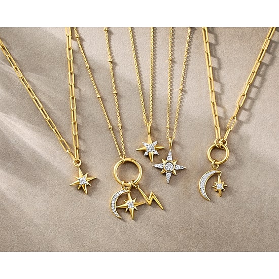 Diamond Addiction North Star (I-J / Si2-I1) Womens 1/10 CT. T.W. Lab Grown White Diamond 14K Gold Over Silver Star 18 Inch Pendant Necklace