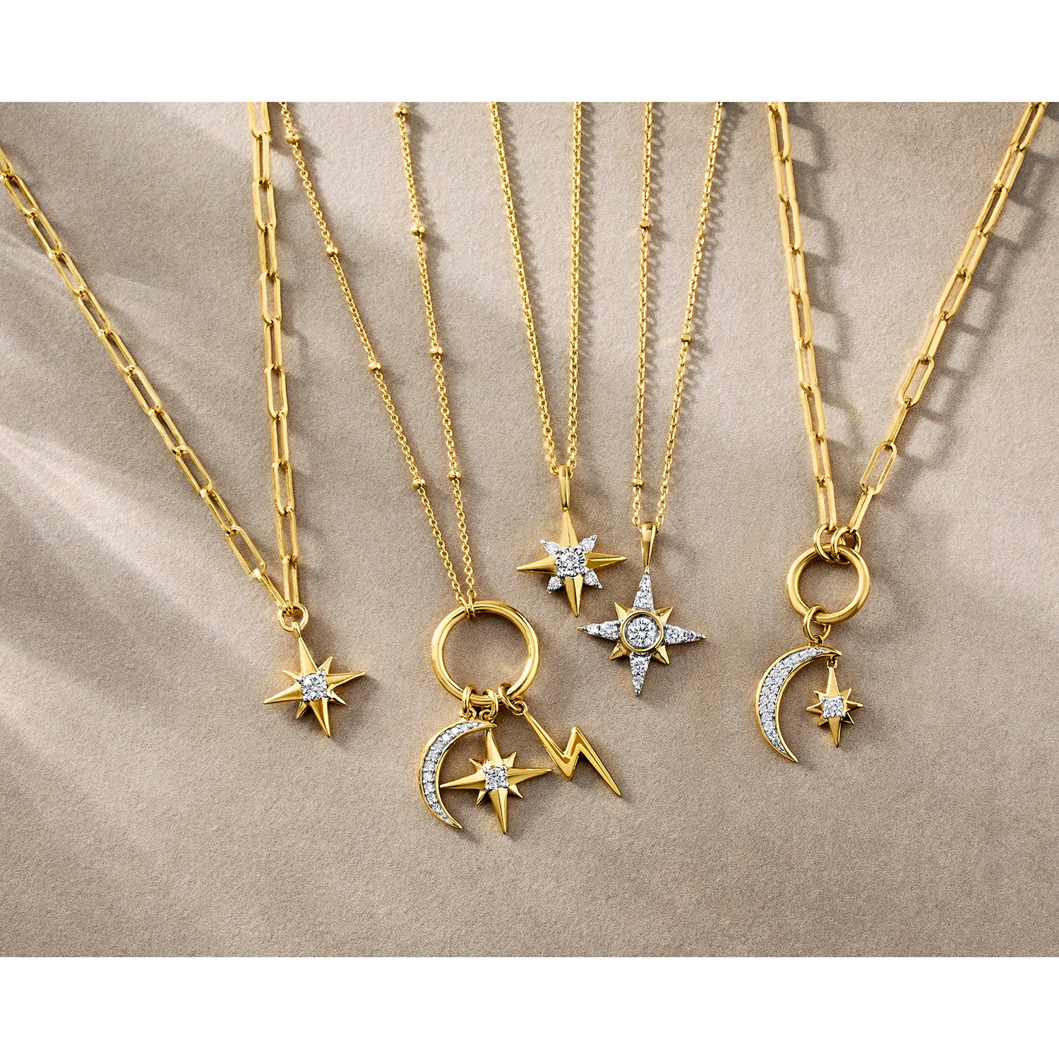 Diamond Addiction North Star (G-H / Si2-I1) Womens 1/10 CT. T.W. Lab Grown White Diamond 14K Gold Over Silver Star 18 Inch Pendant Necklace