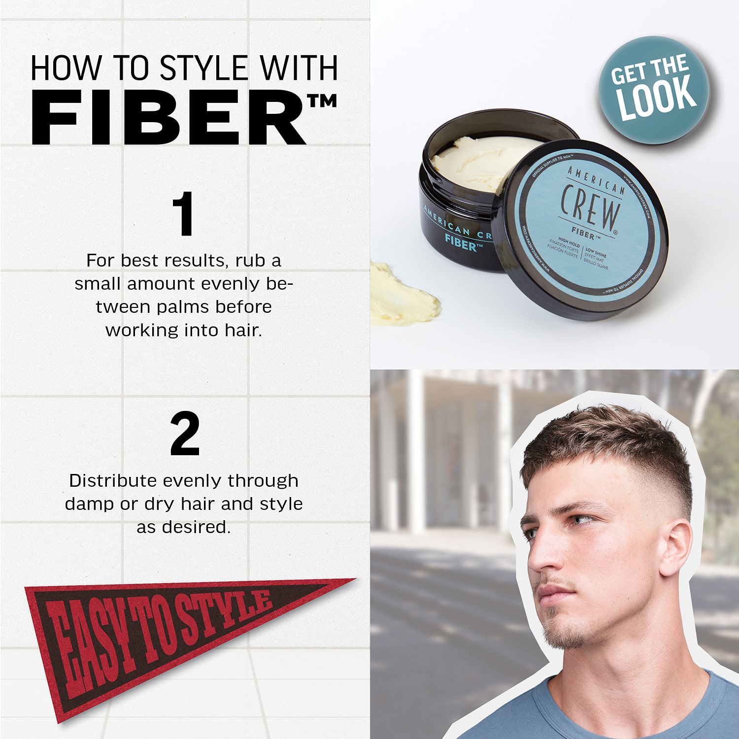 American Crew Fiber High Hold Hair wax 3 oz.