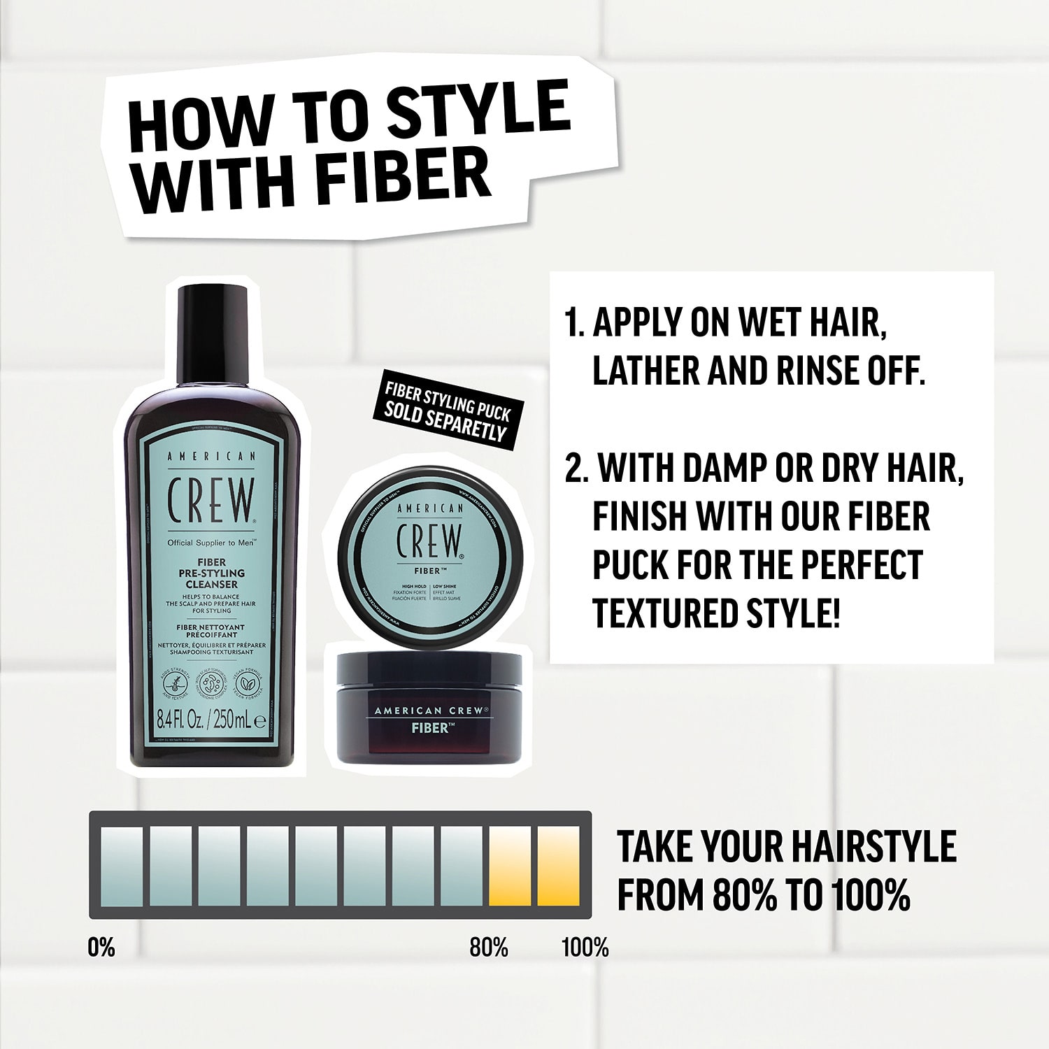 American Crew Fiber Pre Styler Shampoo 8.4 oz.