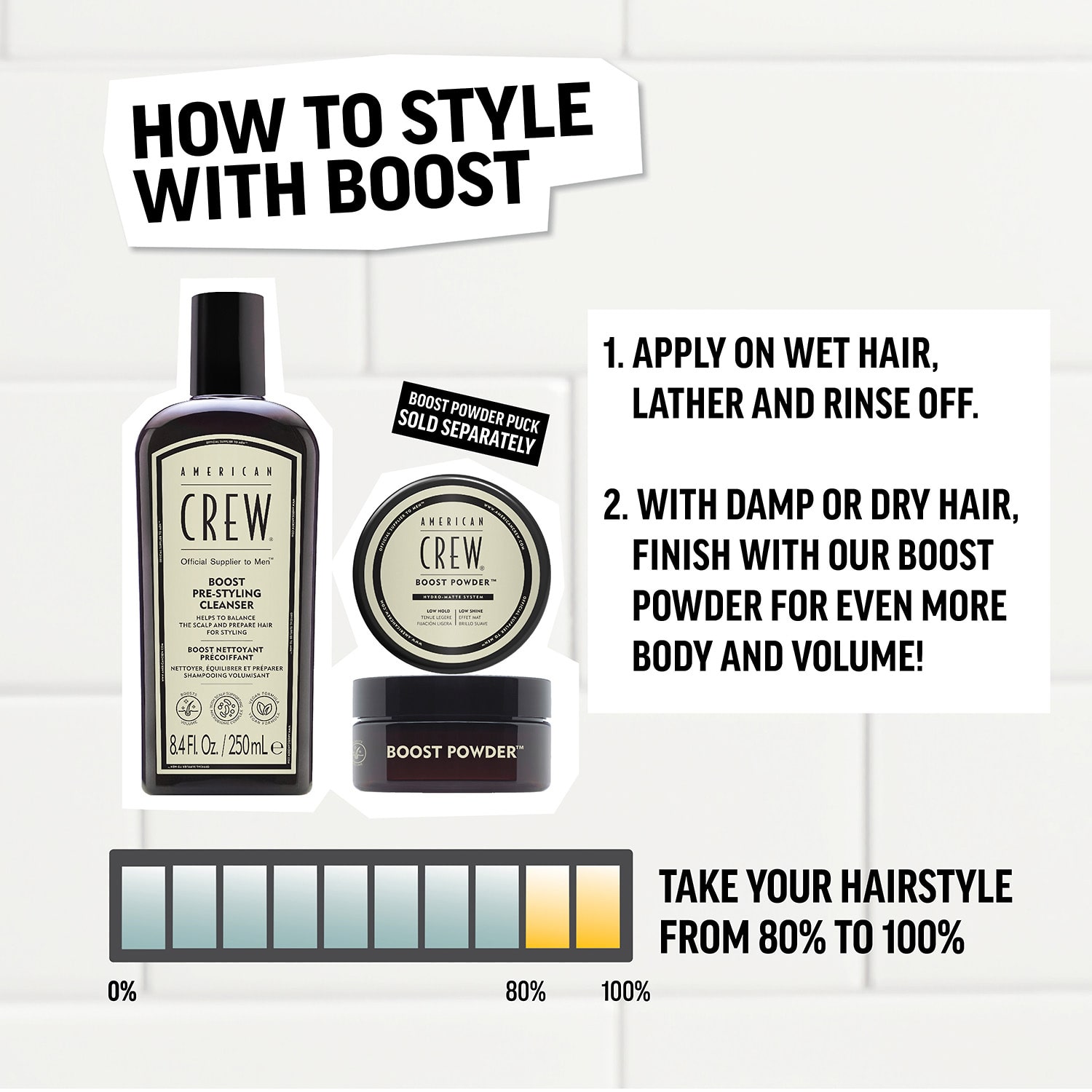 American Crew Boost Pre Styler Shampoo 8.4 oz.