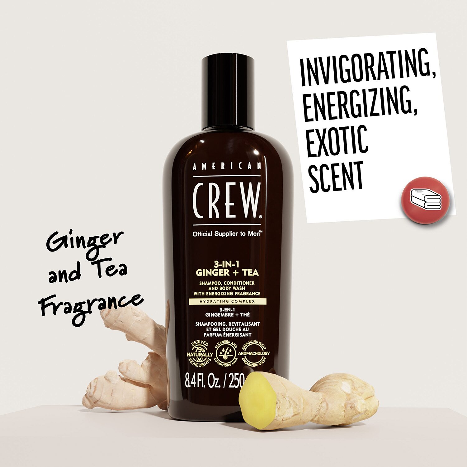 American Crew 3-In-1 Ginger + Tea Shampoo 33.8 oz.