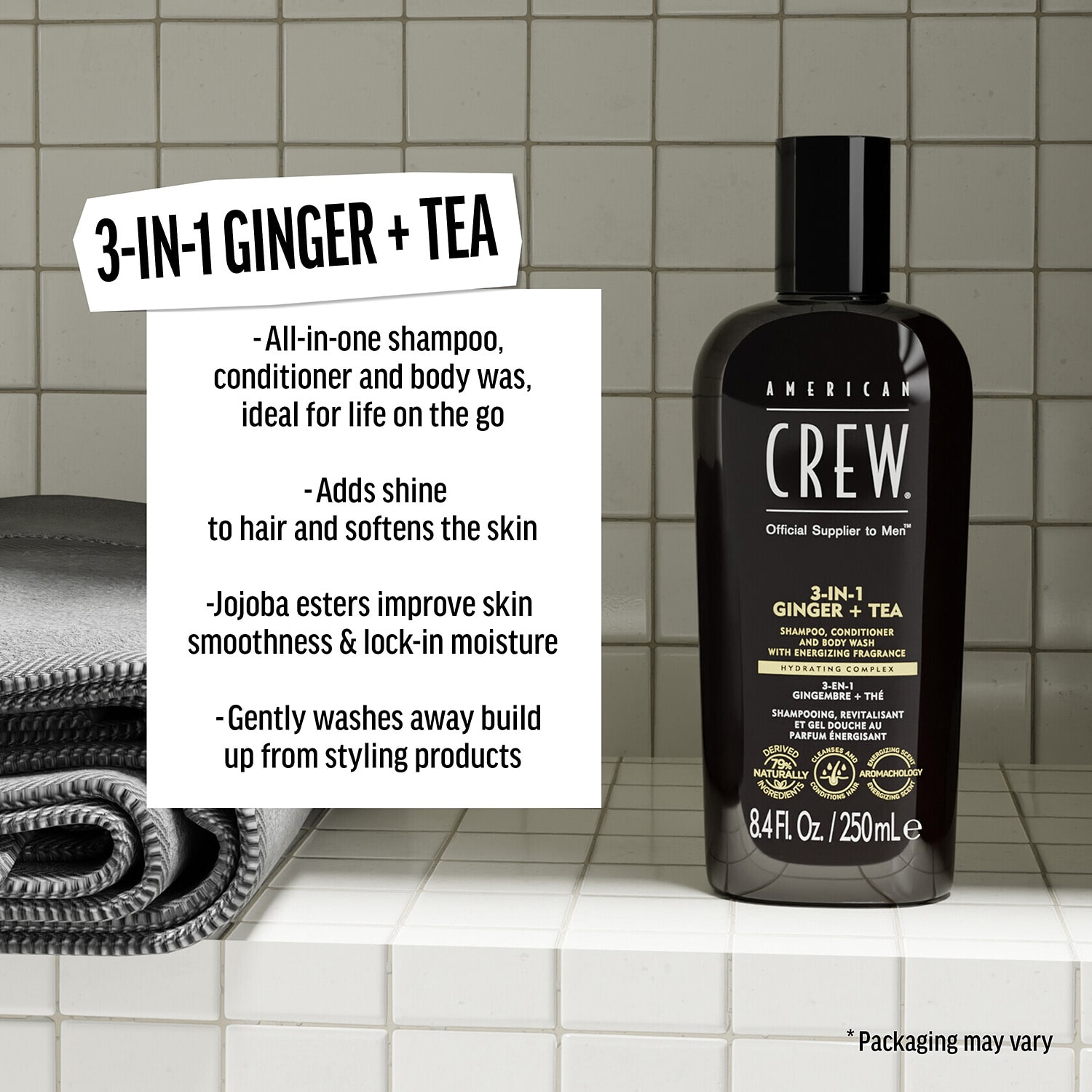 American Crew 3-In-1 Ginger + Tea Shampoo 33.8 oz.