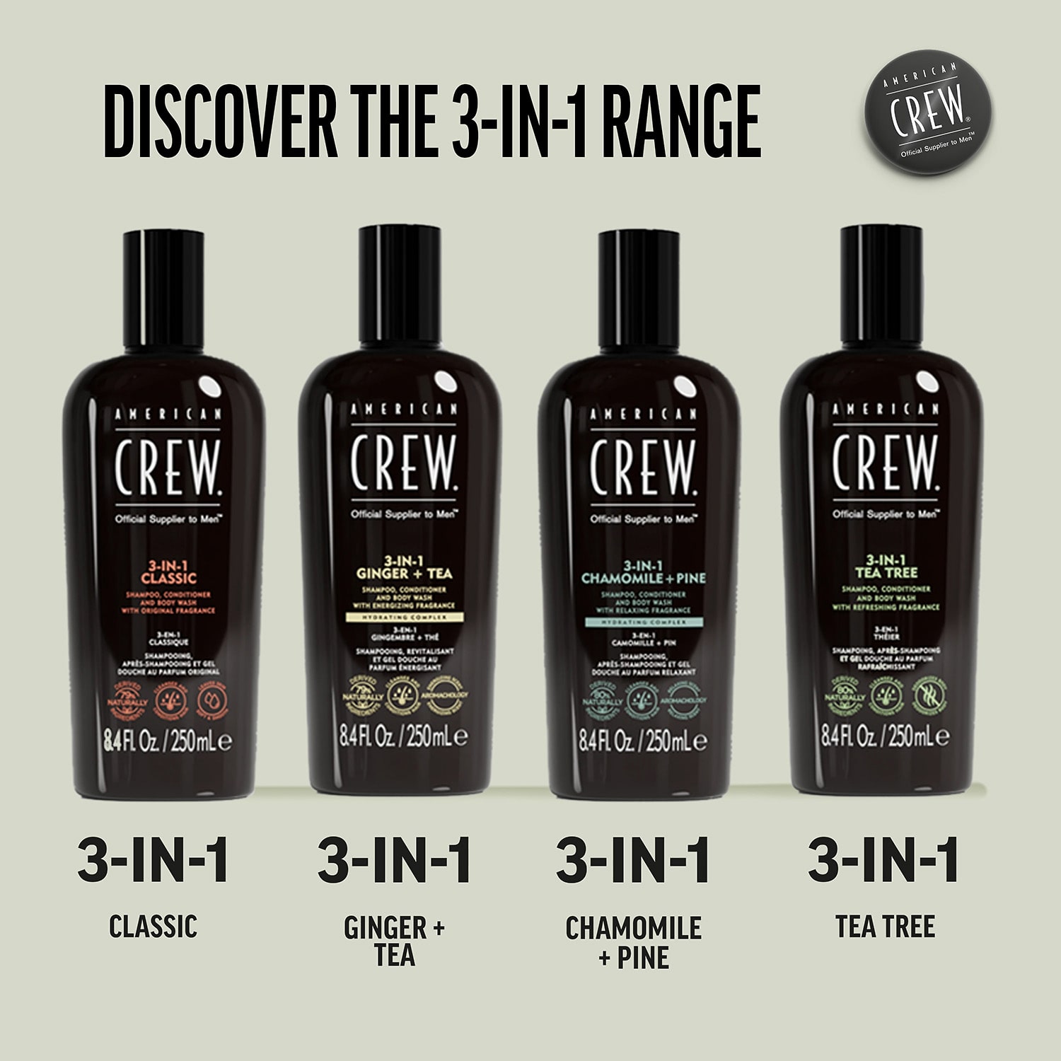 American Crew 3-In-1 Ginger + Tea Shampoo 33.8 oz.