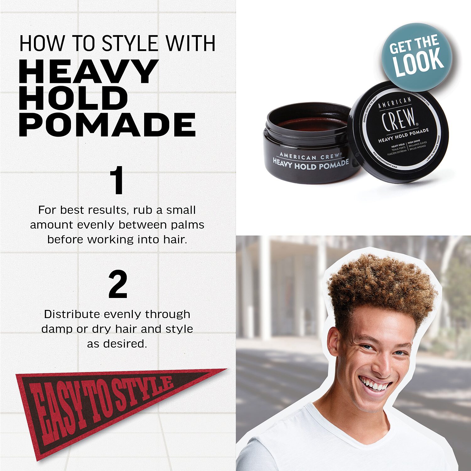 American Crew Crew Heavy Hold Hair Pomade 2.9 oz.