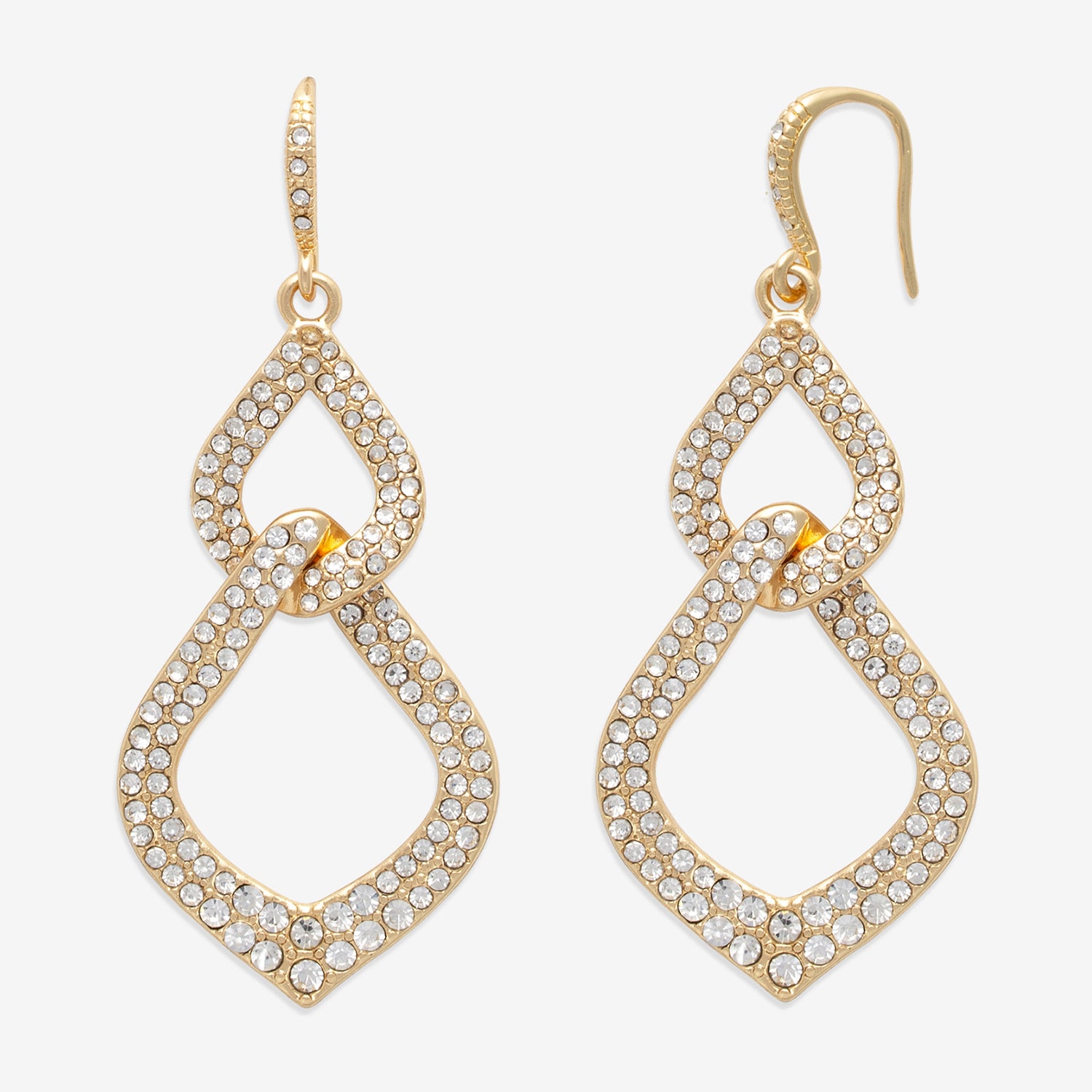 Bold Elements Gold Tone Womens Glass Drop Earrings