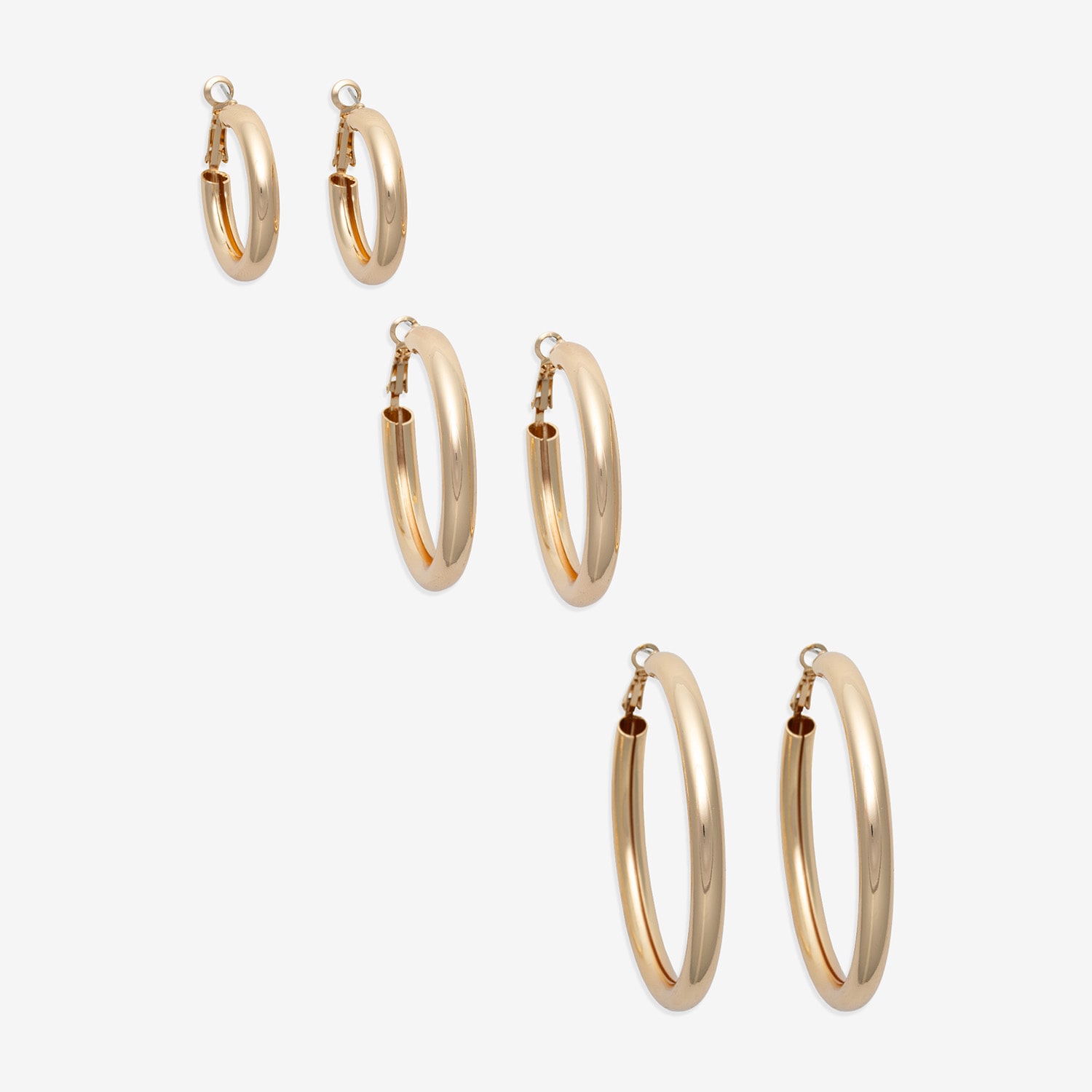 Bold Elements Silver Tone Womens 3 Pair Earring Set
