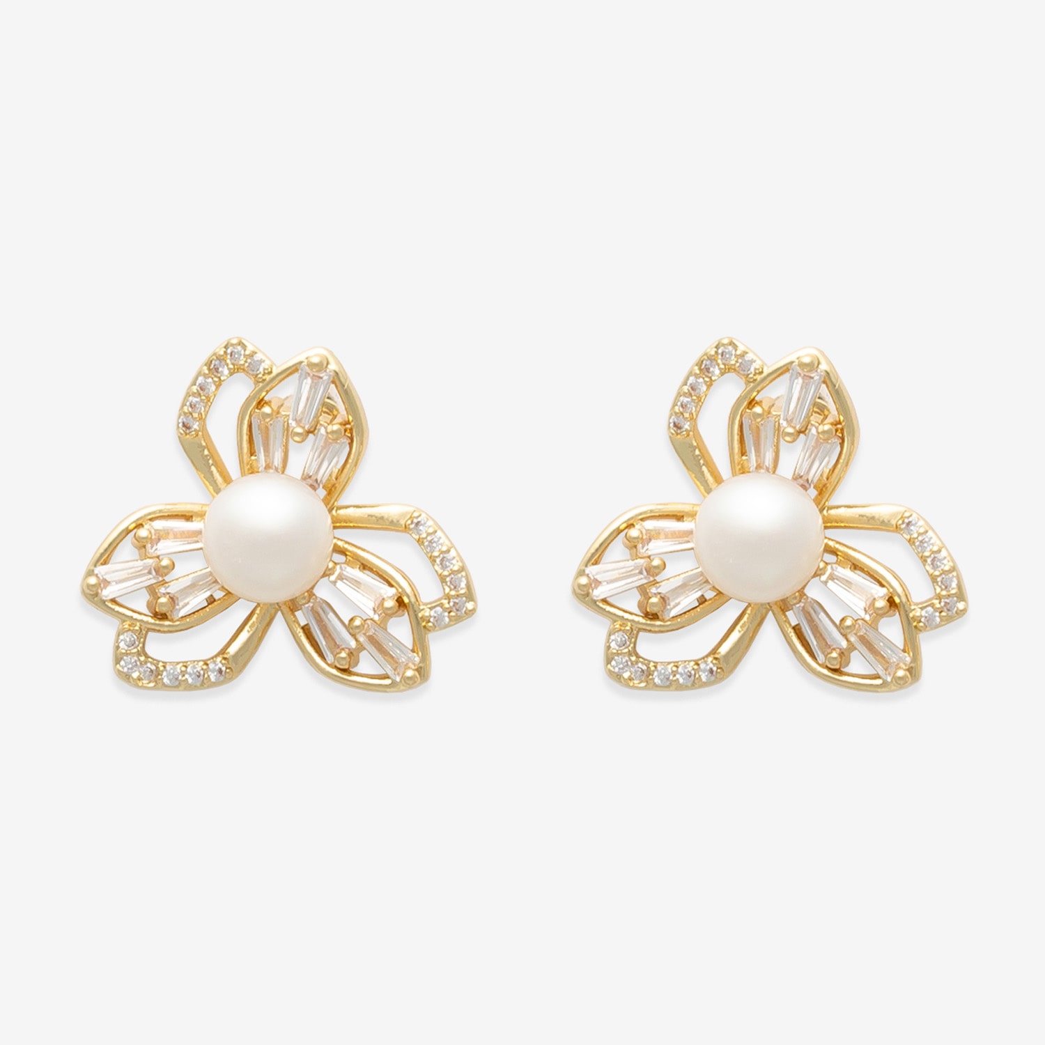 Mixit White Simulated Pearl 5mm Flower Stud Earrings