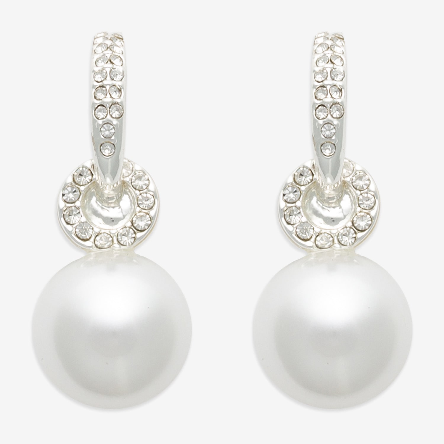 Mixit Womens White Simulated Pearl Round Drop Earrings
