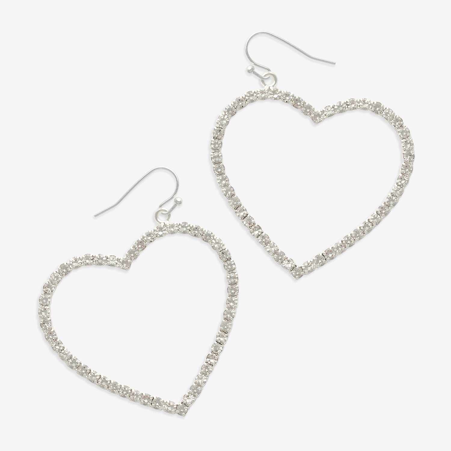 Mixit Womens Glass Heart Hypoallergenic Drop Earrings