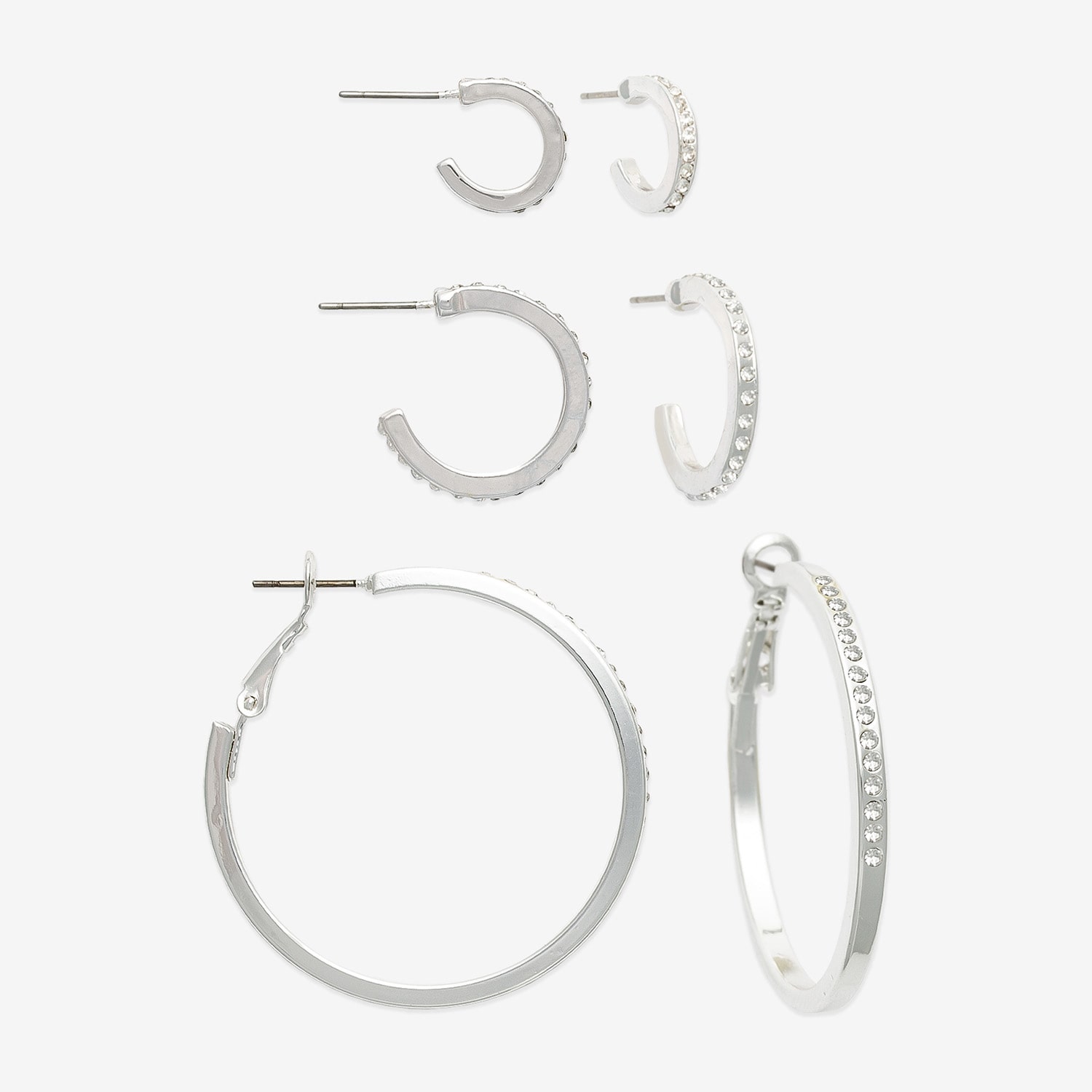 Mixit Womens Glass 3 Pair Earring Set