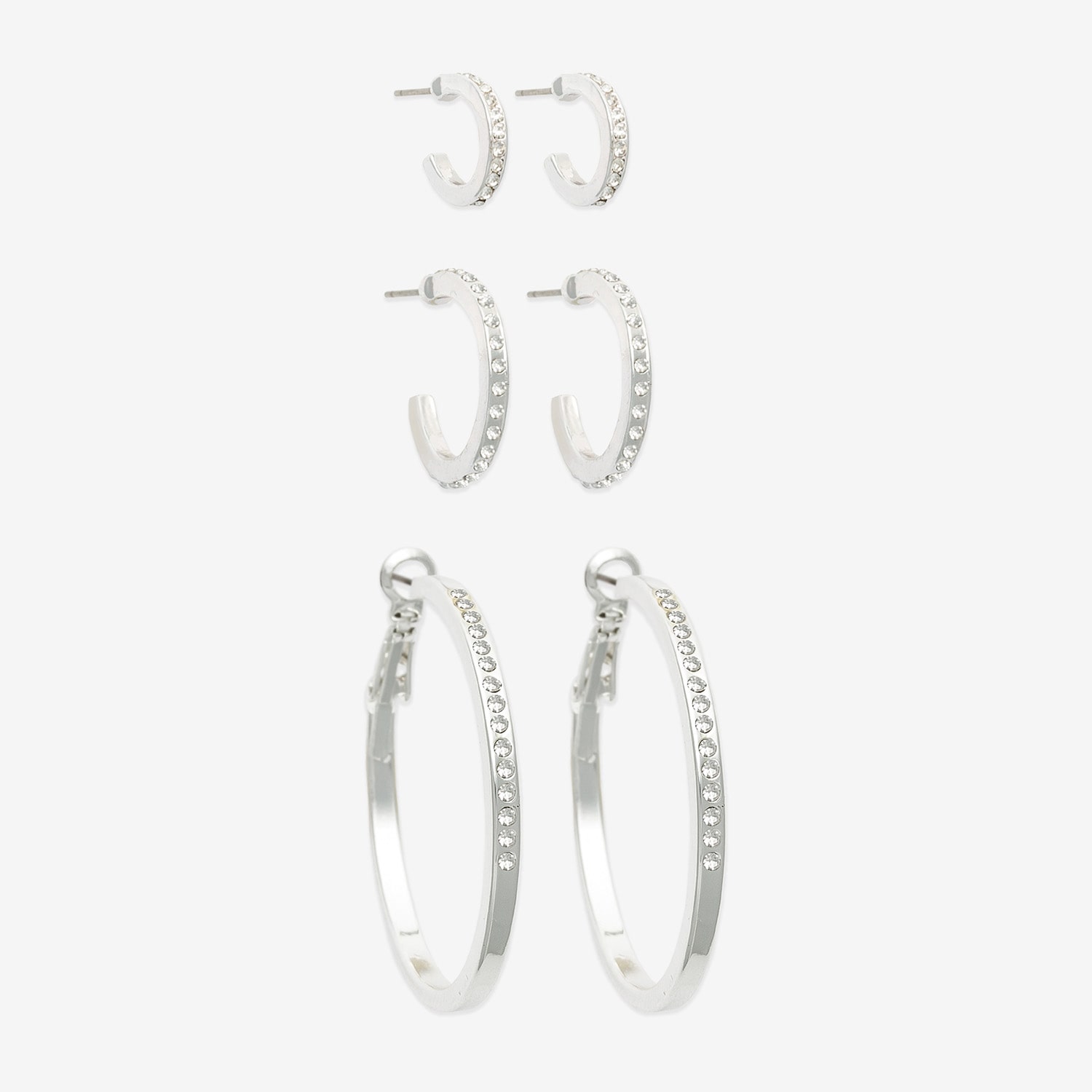 Mixit Womens Glass 3 Pair Earring Set