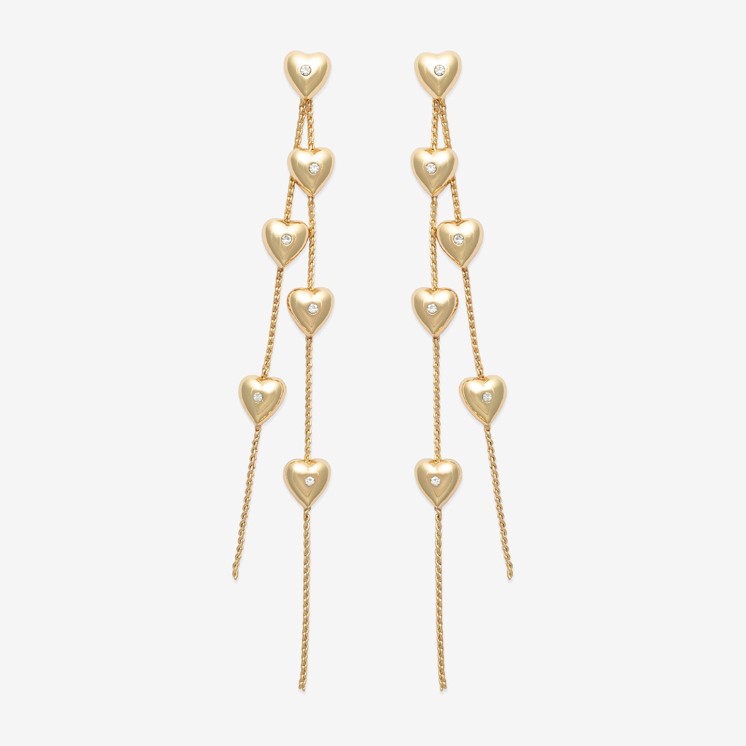 Mixit Gold Tone Linear Womens Heart Drop Earrings