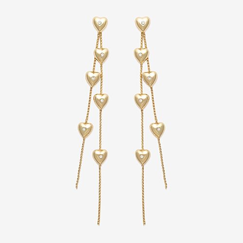 Mixit Gold Tone Linear Womens Heart Drop Earrings, One Size, Yellow