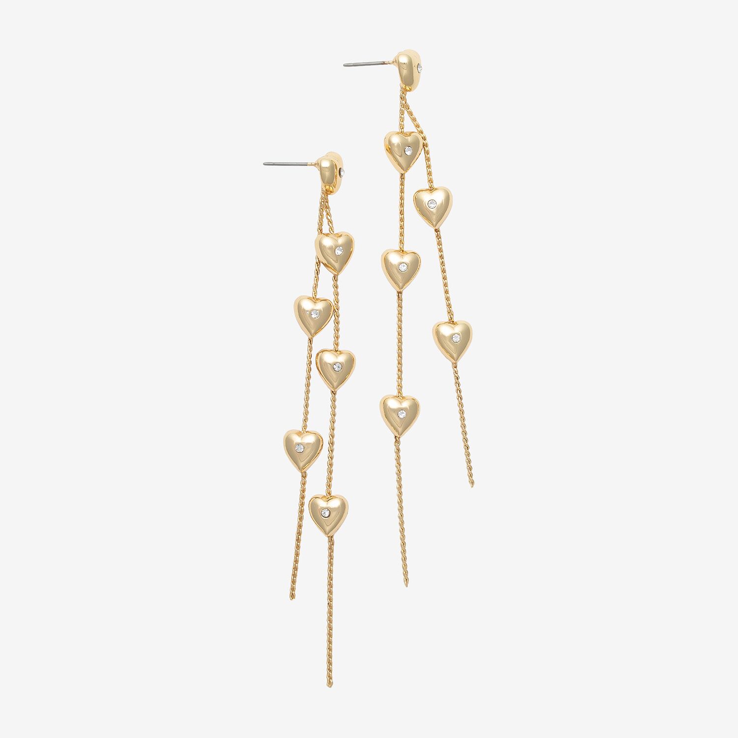 Mixit Gold Tone Linear Womens Heart Drop Earrings