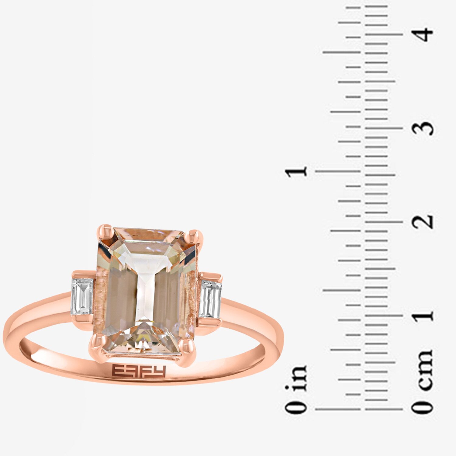 Effy Final Call Limited Quantities! Womens 1/7 CT. T.W. Genuine Pink Morganite 14K Rose Gold 3-Stone Cocktail Ring