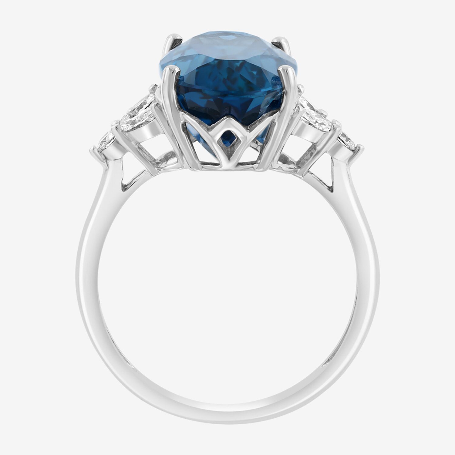 Effy Final Call Limited Quantities! Womens 1/3 CT. T.W. Genuine Blue Topaz 14K White Gold Oval Cocktail Ring