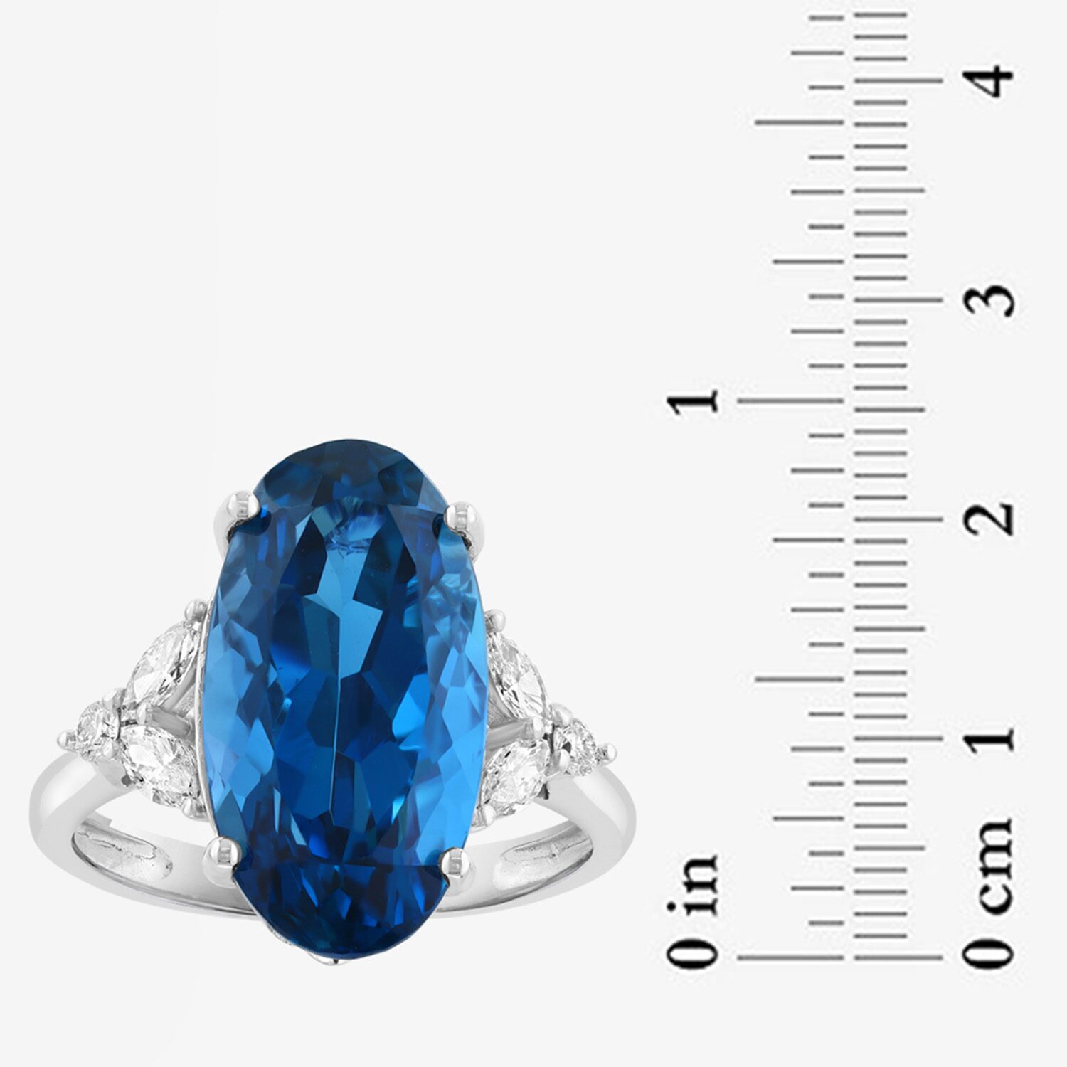 Effy Final Call Limited Quantities! Womens 1/3 CT. T.W. Genuine Blue Topaz 14K White Gold Oval Cocktail Ring
