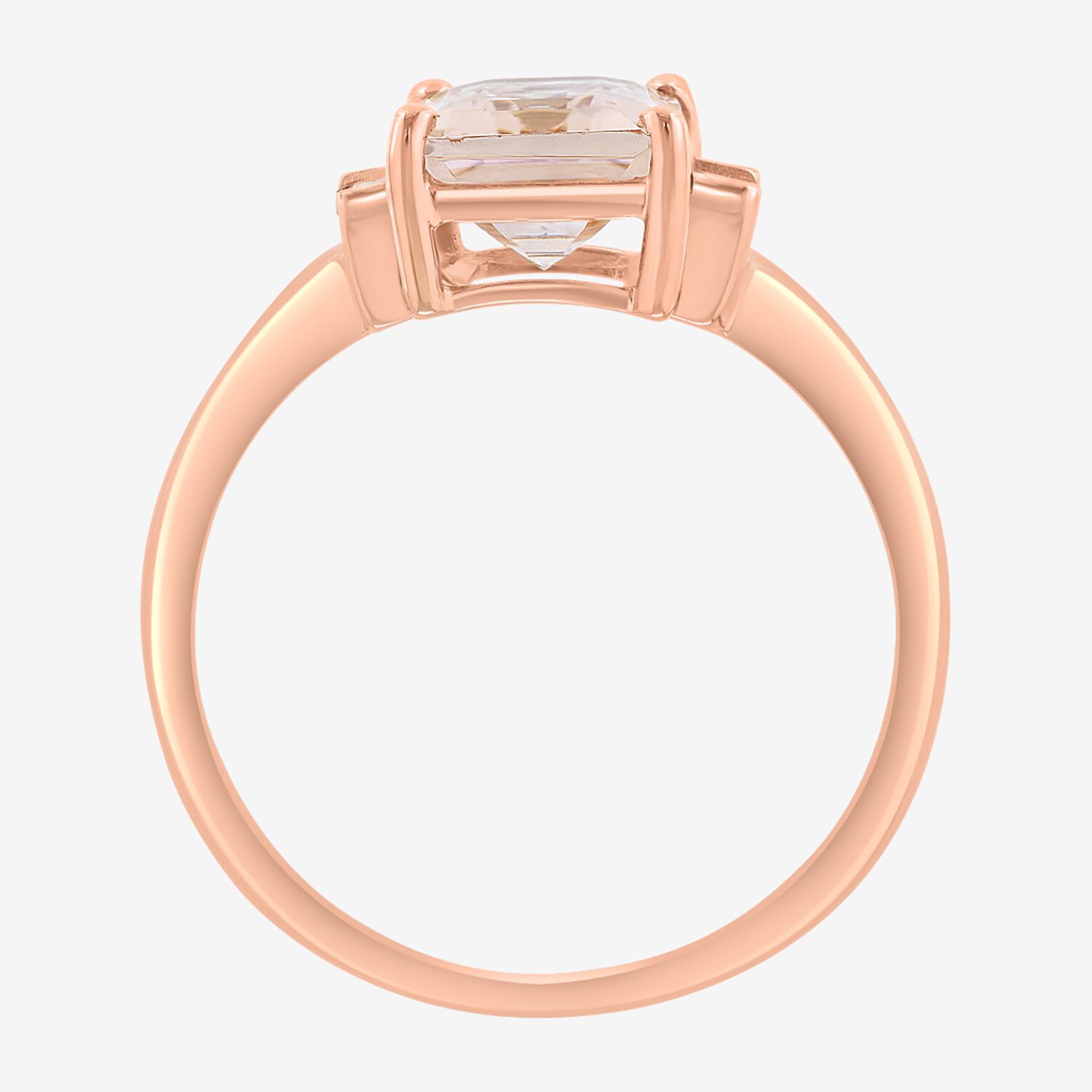 Effy Final Call Limited Quantities! Womens 1/7 CT. T.W. Genuine Pink Morganite 14K Rose Gold 3-Stone Cocktail Ring