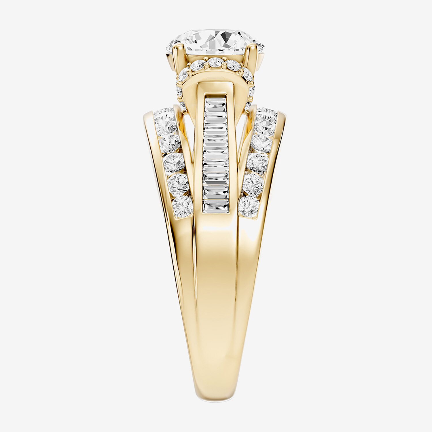 (G / Si2) Womens 2 1/2 CT. T.W. Lab Grown White Diamond Sterling Silver Round Side Stone Halo Engagement Ring