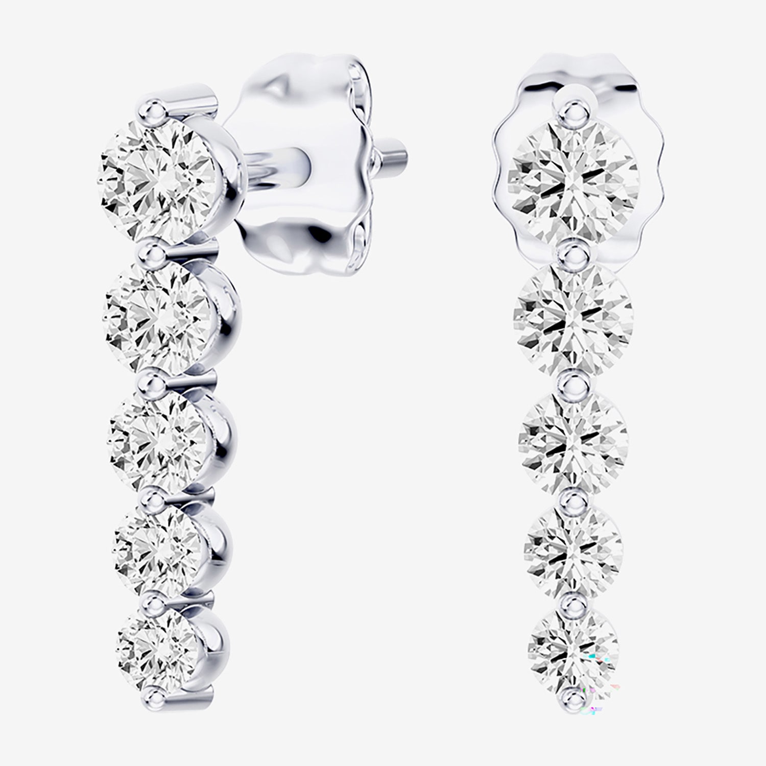 Hallmark Hallmark Signature Fine Jewelry (G / Si2) Womens 1/2 CT. T.W. Lab Grown White Diamond Sterling Silver Round Drop Earrings
