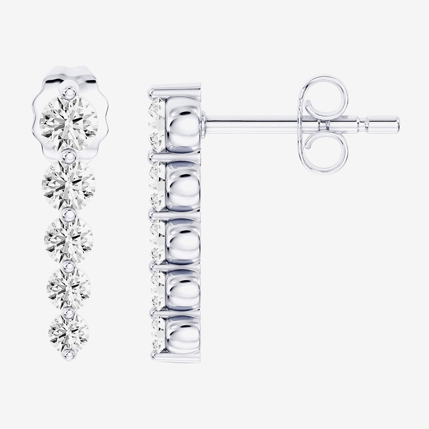 Hallmark Hallmark Signature Fine Jewelry (G / Si2) Womens 1/2 CT. T.W. Lab Grown White Diamond Sterling Silver Round Drop Earrings