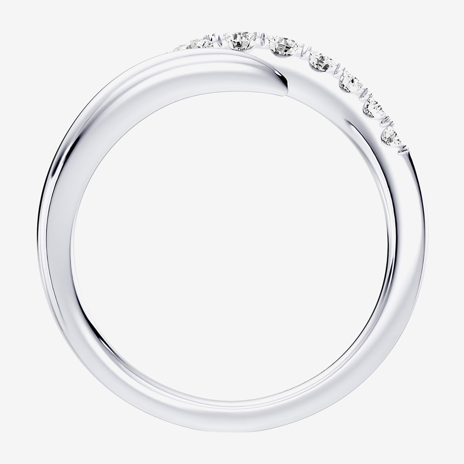 Hallmark Signature Fine Jewelry (G / Si2) Womens 1/4 CT. T.W. Lab Grown White Diamond Sterling Silver Round Bypass  Cocktail Ring