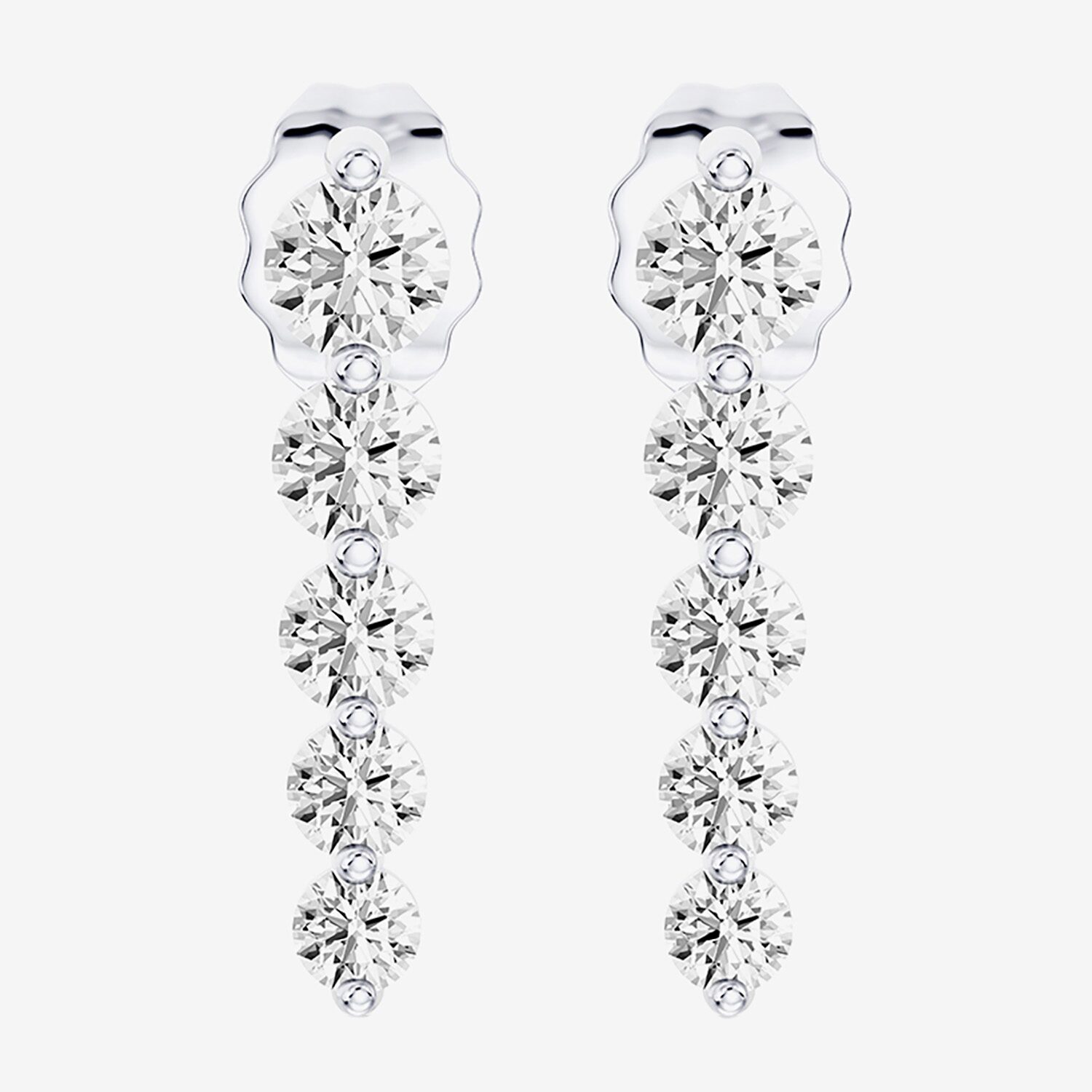Hallmark Hallmark Signature Fine Jewelry (G / Si2) Womens 1/2 CT. T.W. Lab Grown White Diamond Sterling Silver Round Drop Earrings