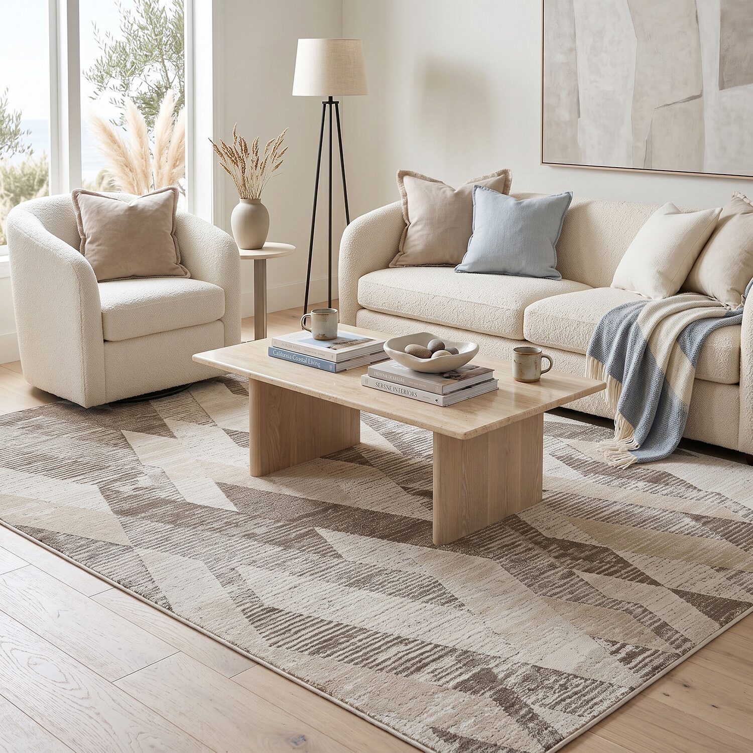 LR HOME Willow Geometric Indoor Rectangular Area Rug
