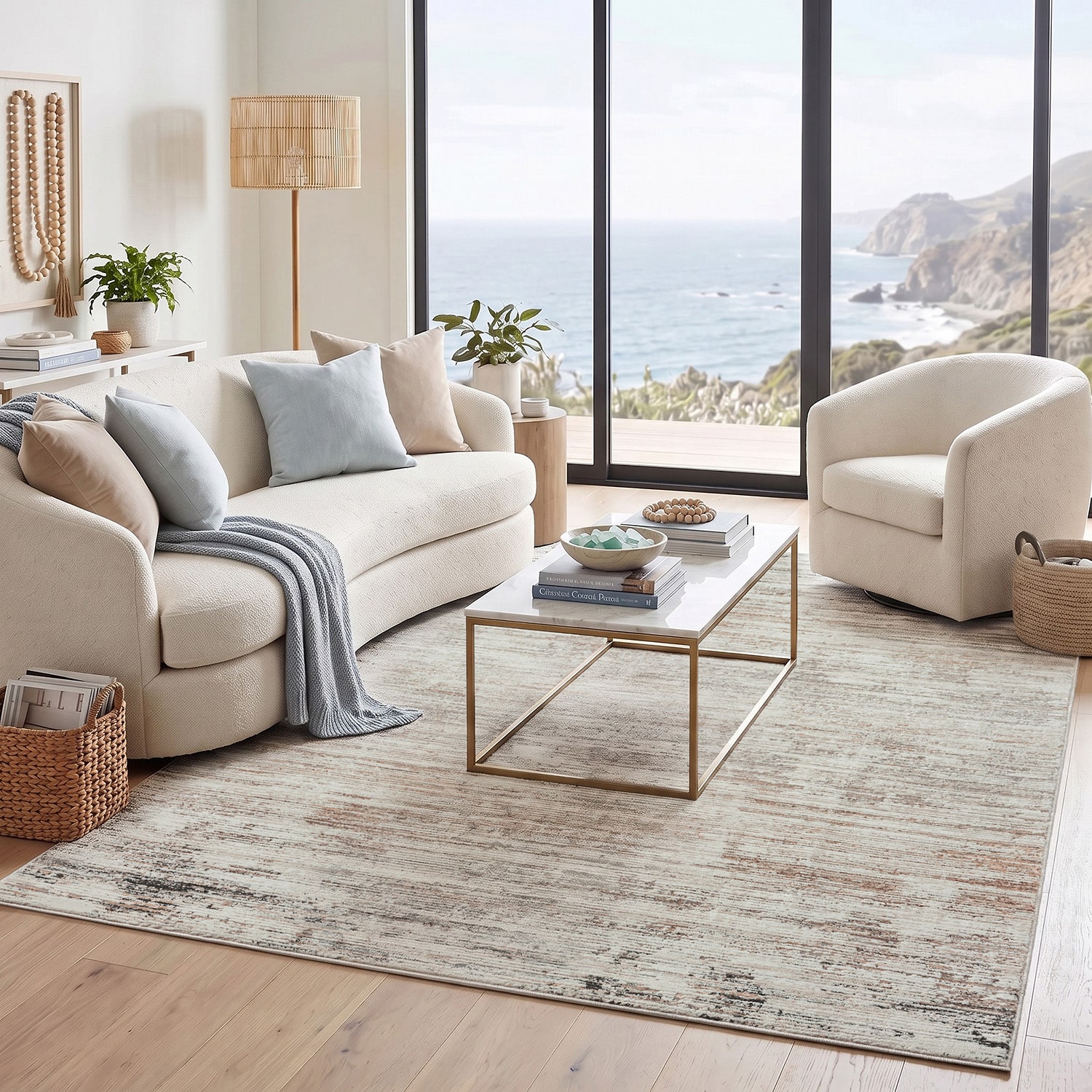LR HOME Willow Stripe Indoor Rectangular Area Rug
