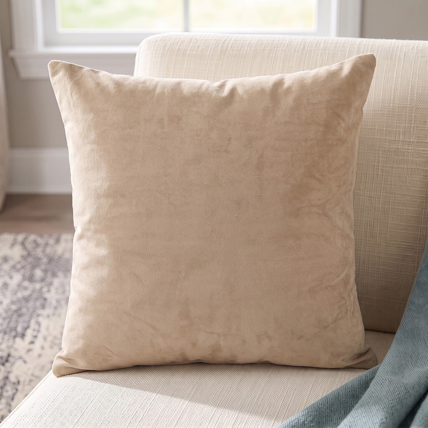 LR Home Orry Casual Velvet Square Throw Pillow