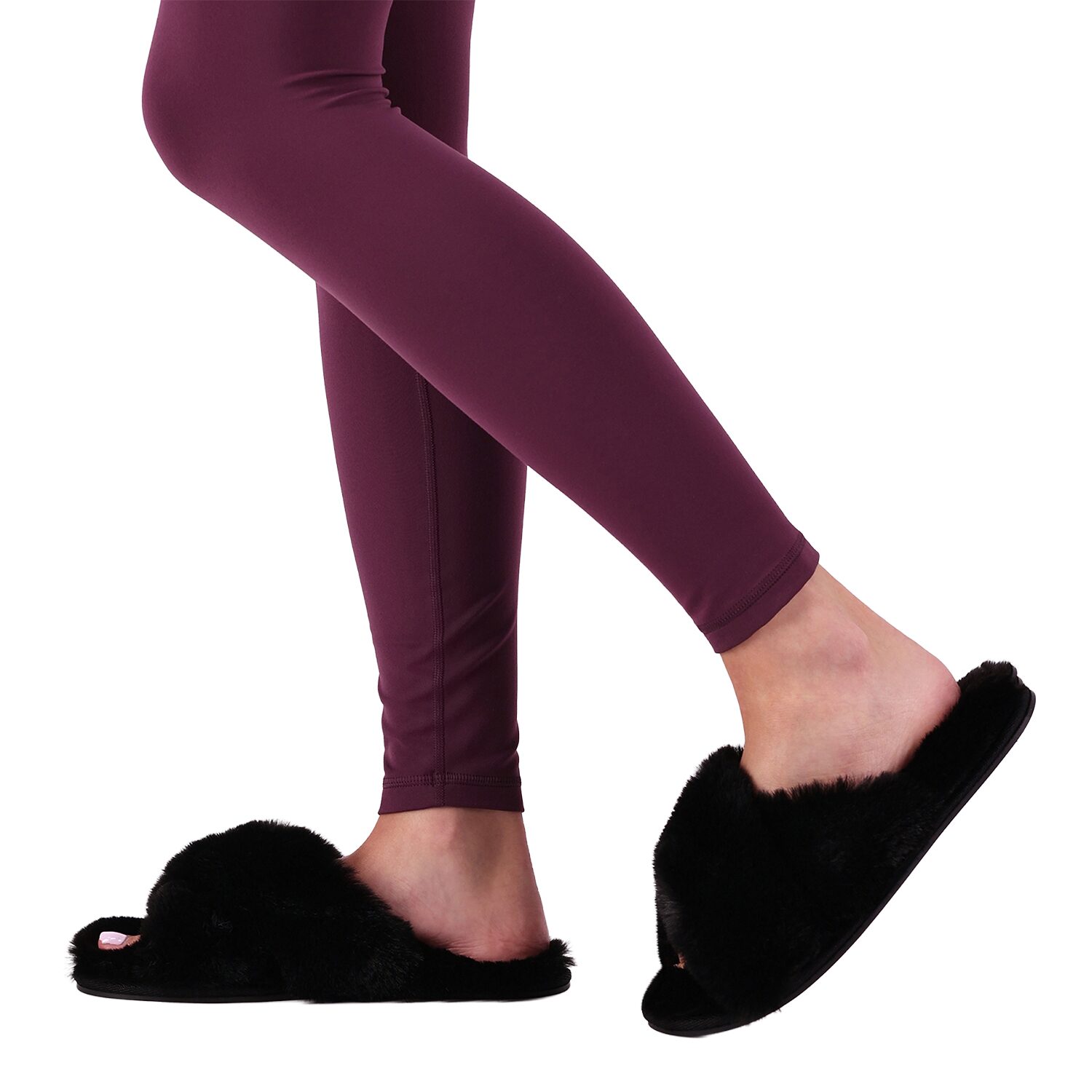 JS Jessica Simpson Plush Cross Womens Slip-On Slippers