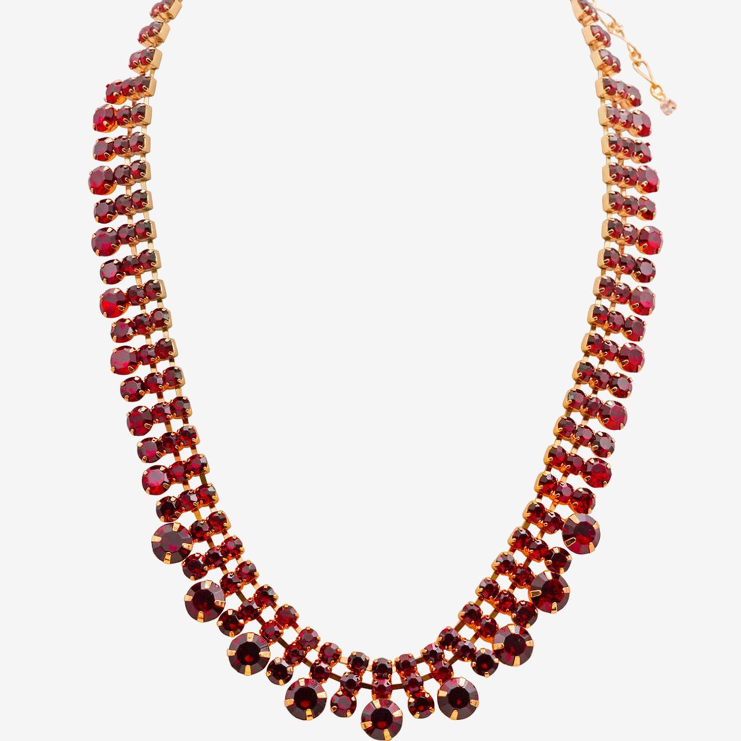 Bijoux Bar Womens Red 16 Inch Collar Necklace