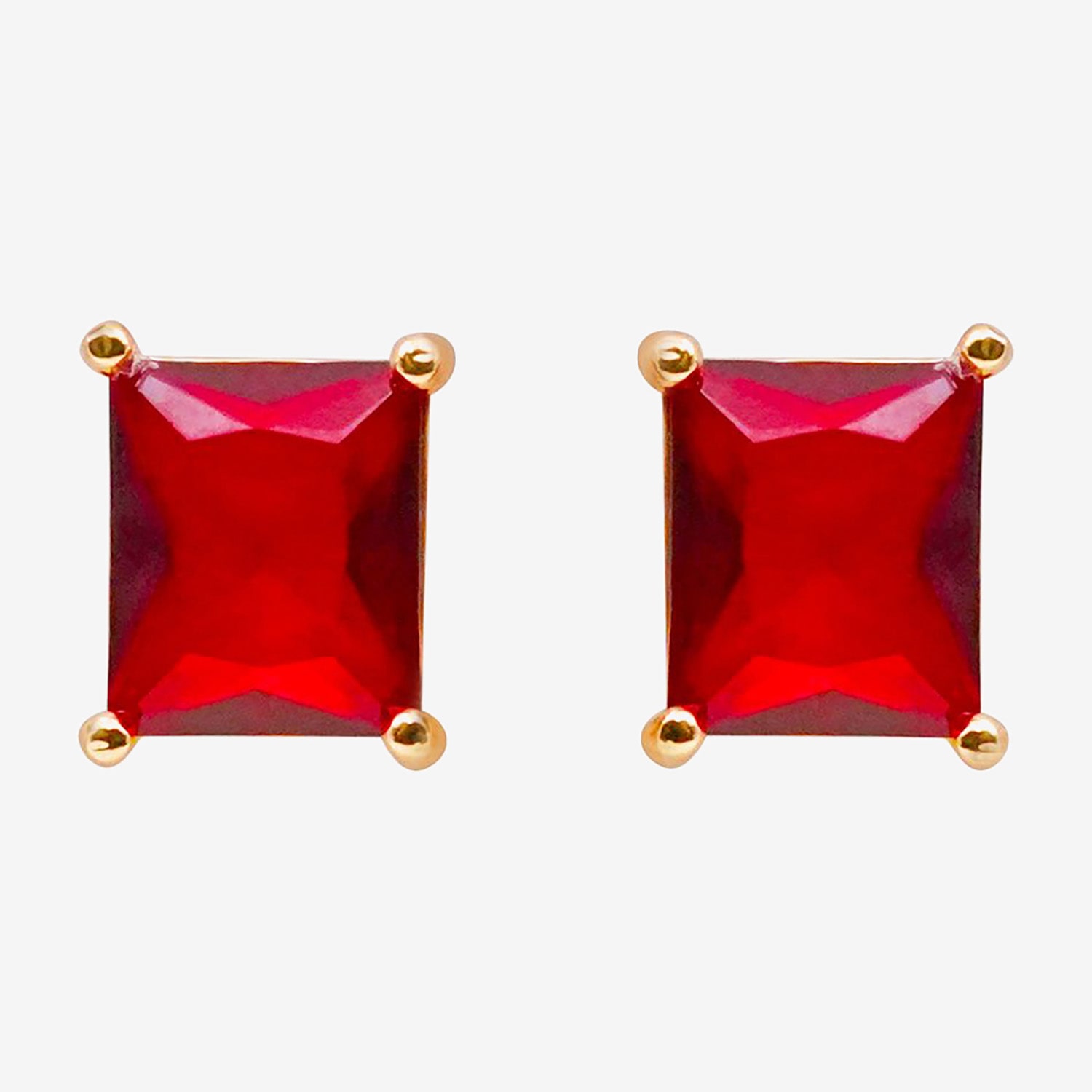 Bijoux Bar Simulated Red Glass 1 1/2 Inch Stud Earrings