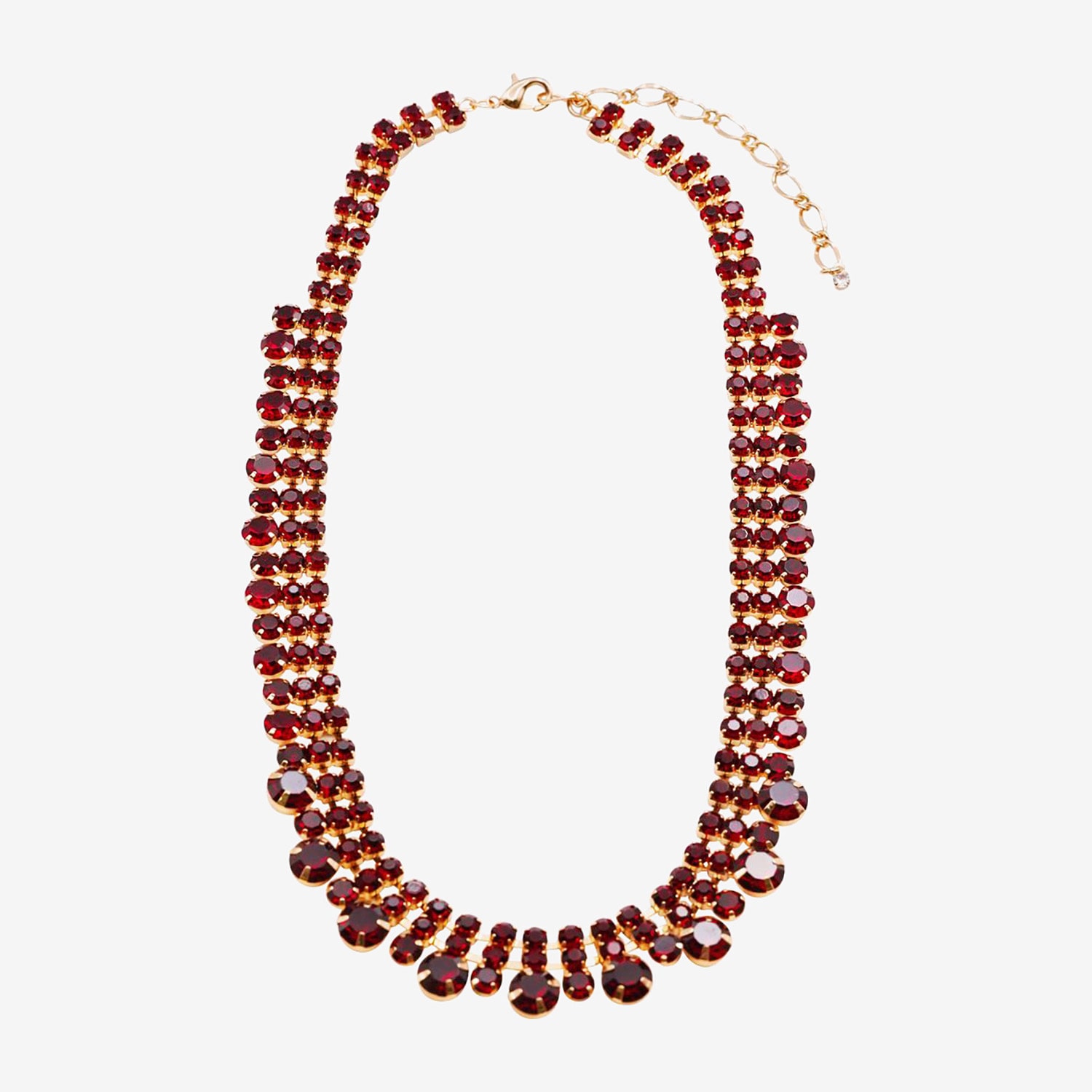 Bijoux Bar Womens Red 16 Inch Collar Necklace