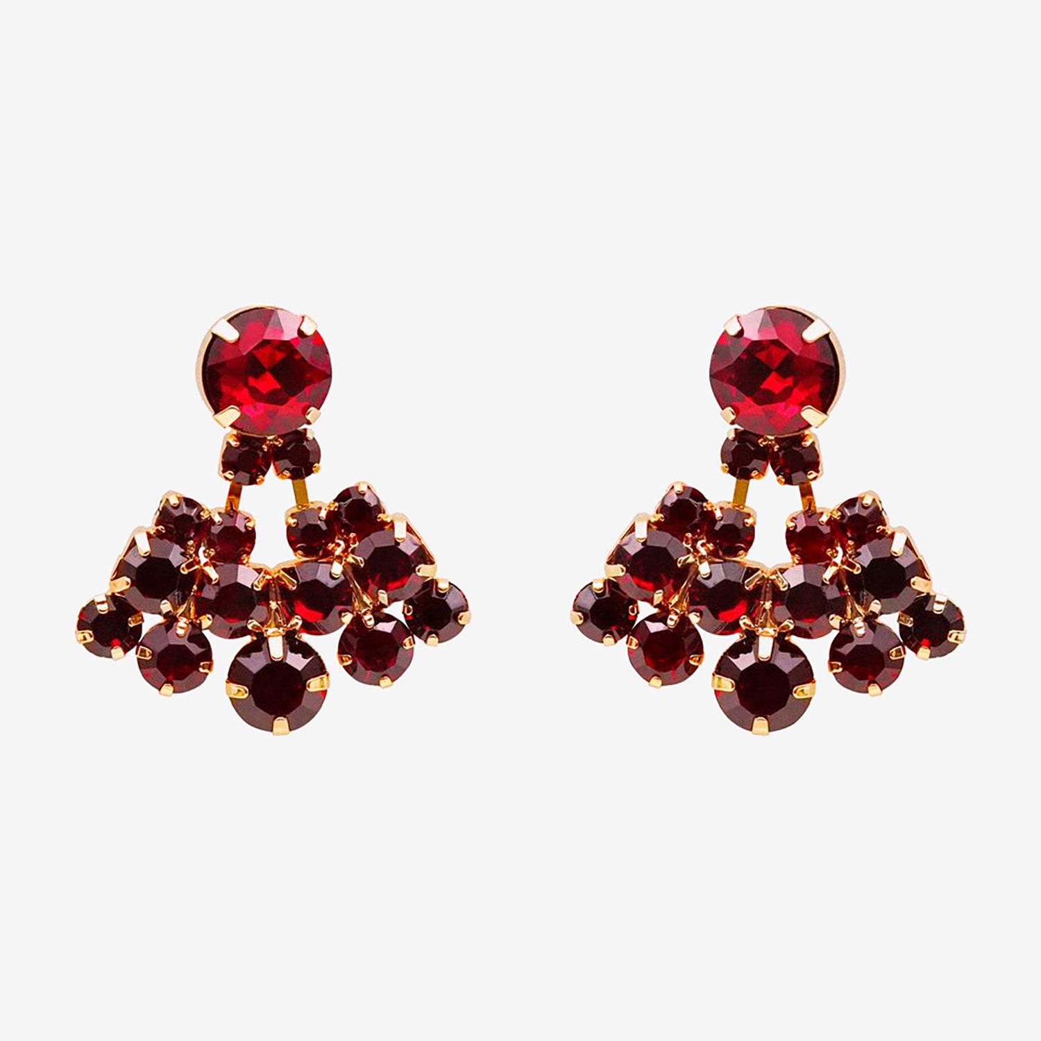 Bijoux Bar Simulated Red Glass 1 3/4 Inch Stud Earrings
