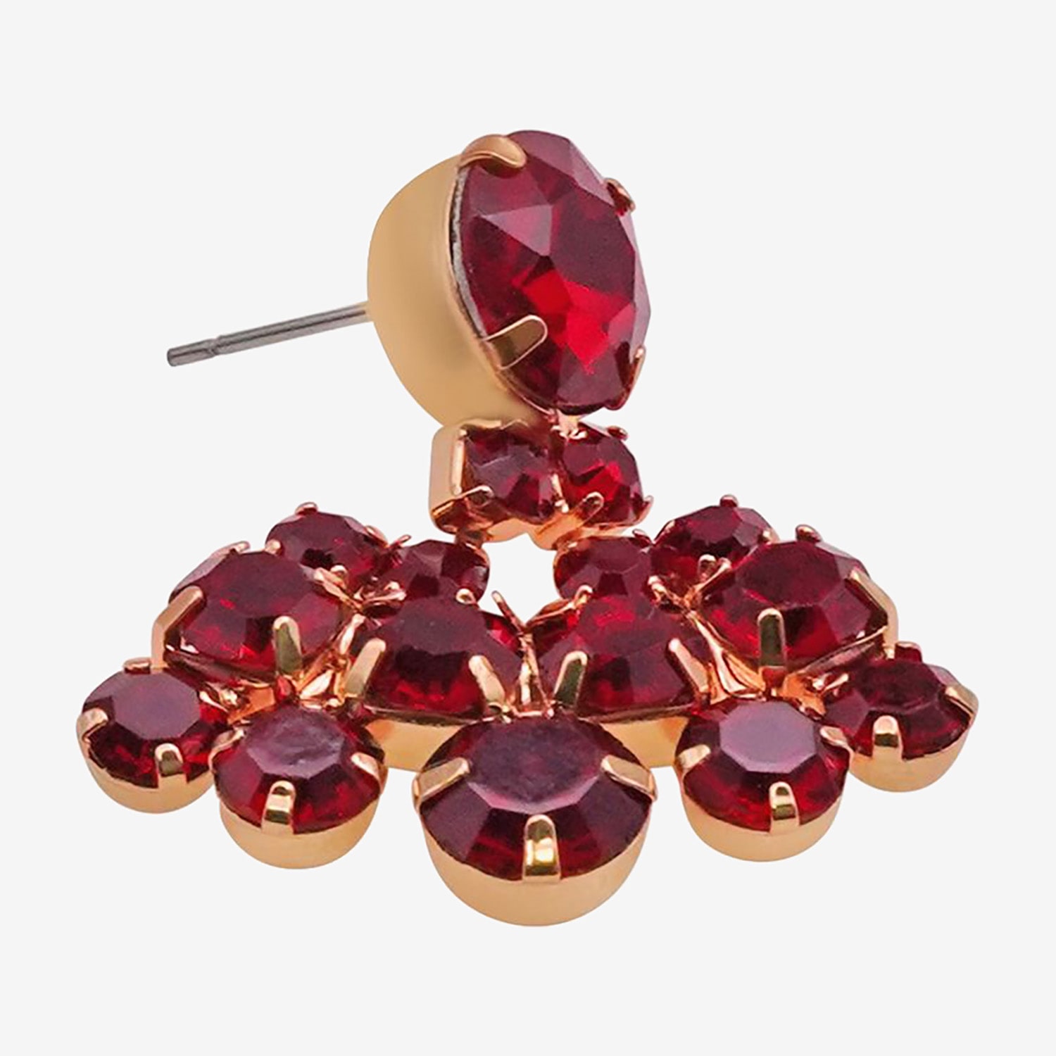 Bijoux Bar Simulated Red Glass 1 3/4 Inch Stud Earrings