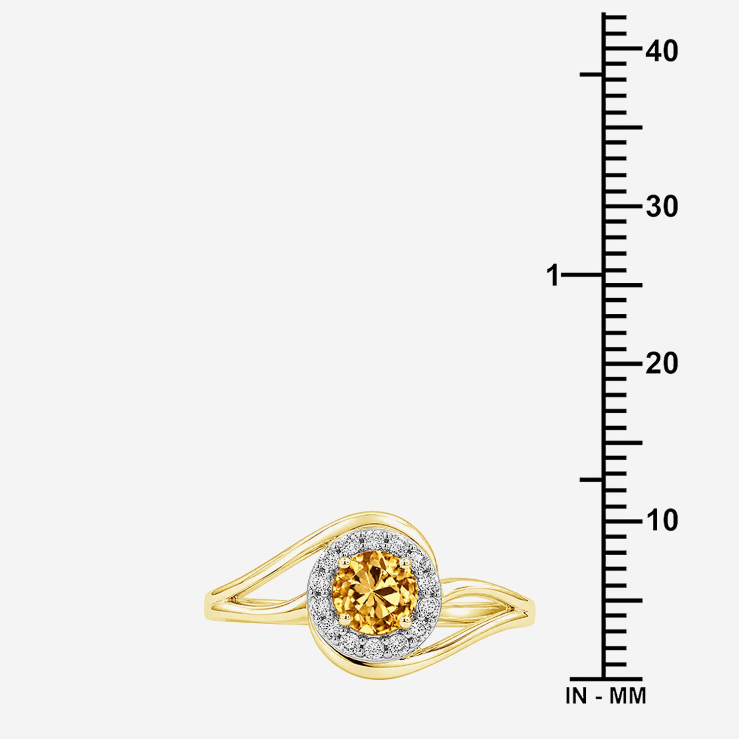 Limited Quantities! Womens Genuine Yellow Citrine 14K Gold Over Silver Round Halo Cocktail Ring