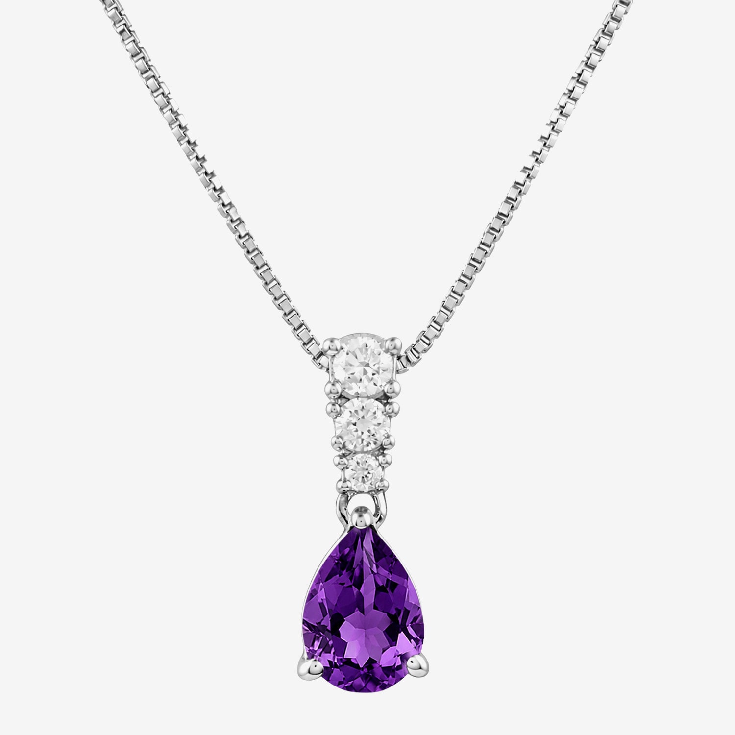(I/I2) Womens 1/10 CT. T.W. Gemstone Sterling Silver Pear 18 Inch Pendant Necklace