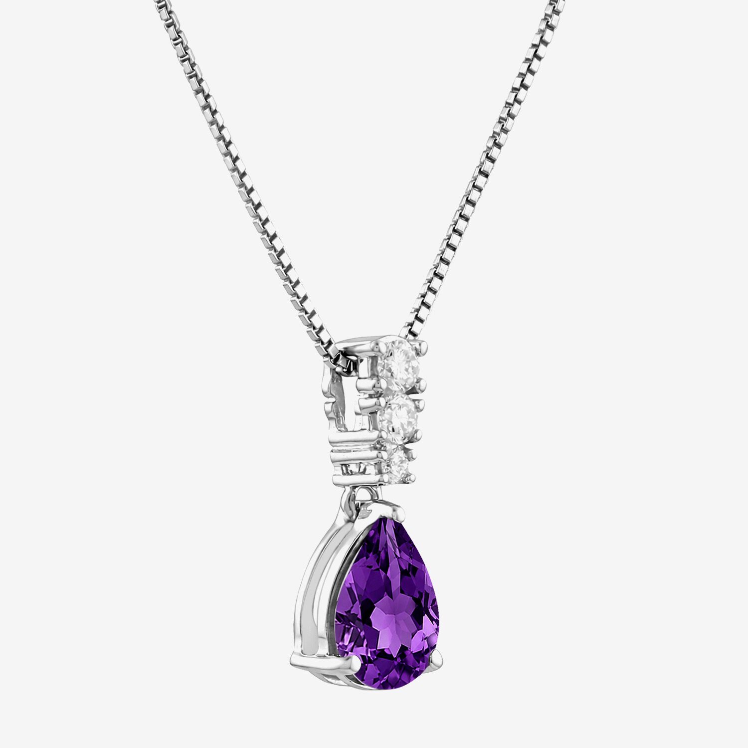 (I/I2) Womens 1/10 CT. T.W. Gemstone Sterling Silver Pear 18 Inch Pendant Necklace